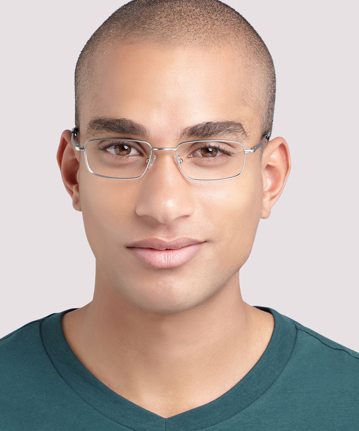Ellis Matte Silver MetalEyeglass Frames for Men for Glasses Direct