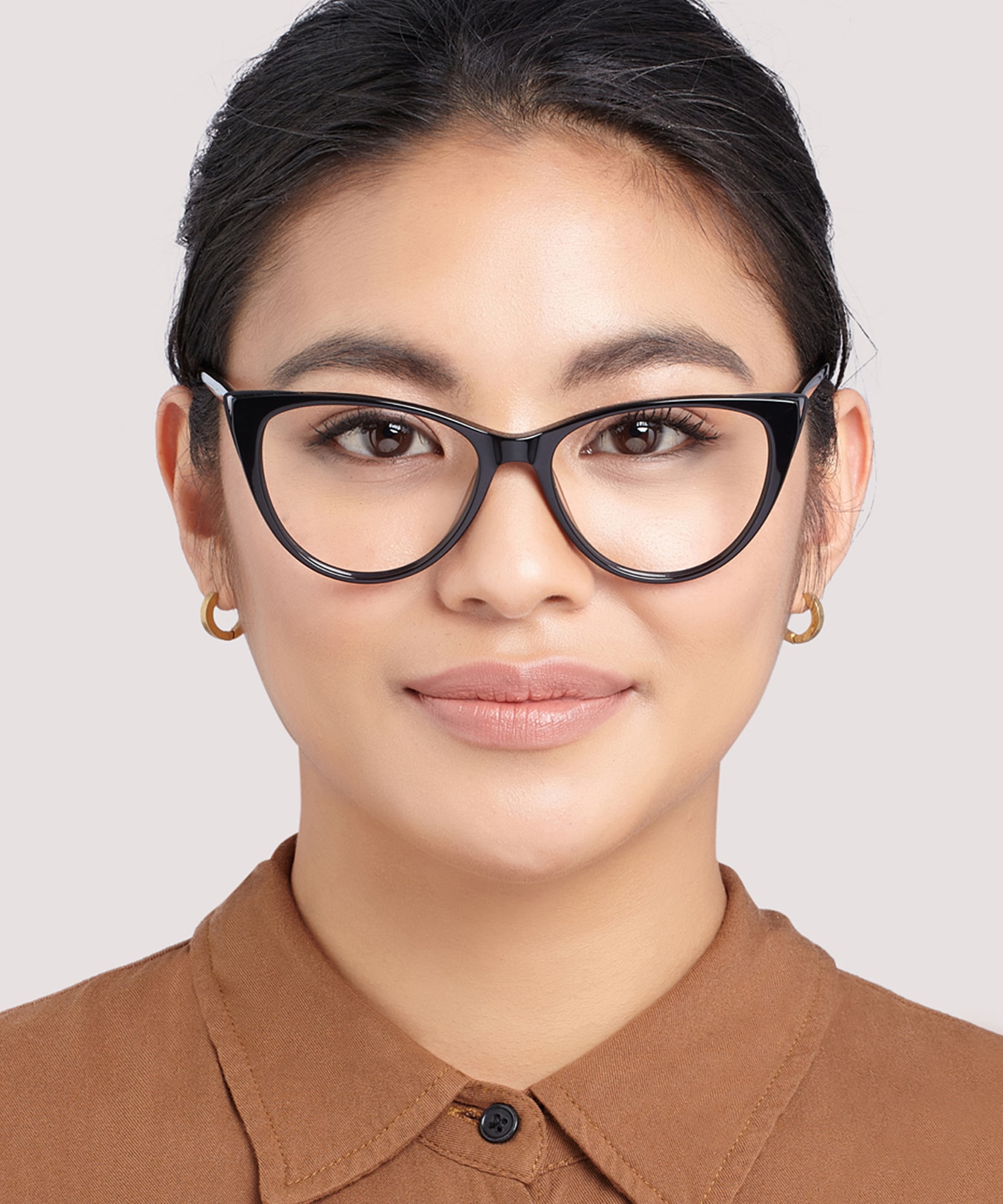 Arabella Shiny Black  &  Matte Black AcetateEyeglass Frames for Women for Glasses Direct