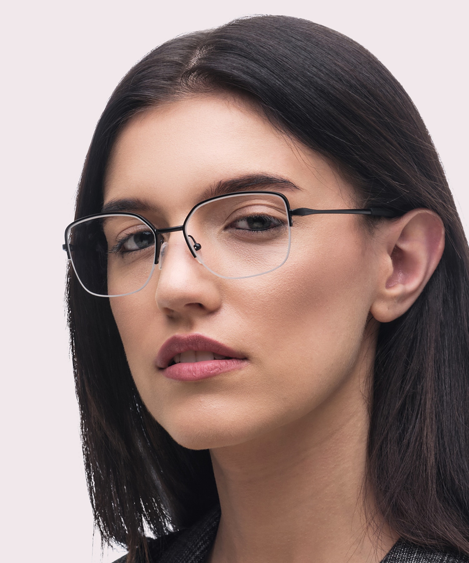 Moonglow Satin Black MetalEyeglass Frames for Women for Glasses Direct
