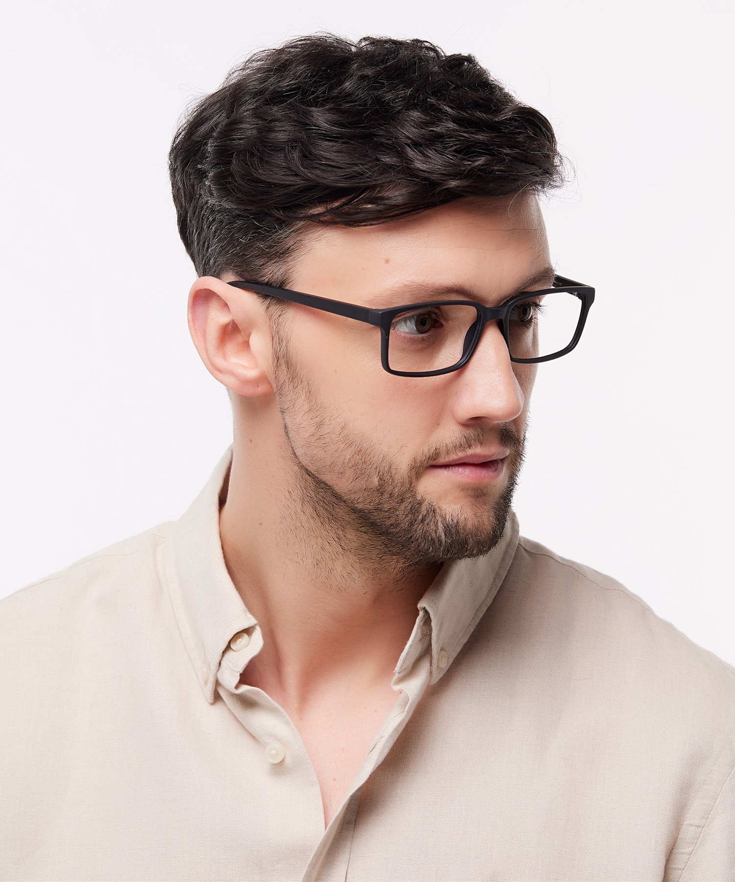 Kabir Matte Black PlasticEyeglass Frames for Men for Glasses Direct