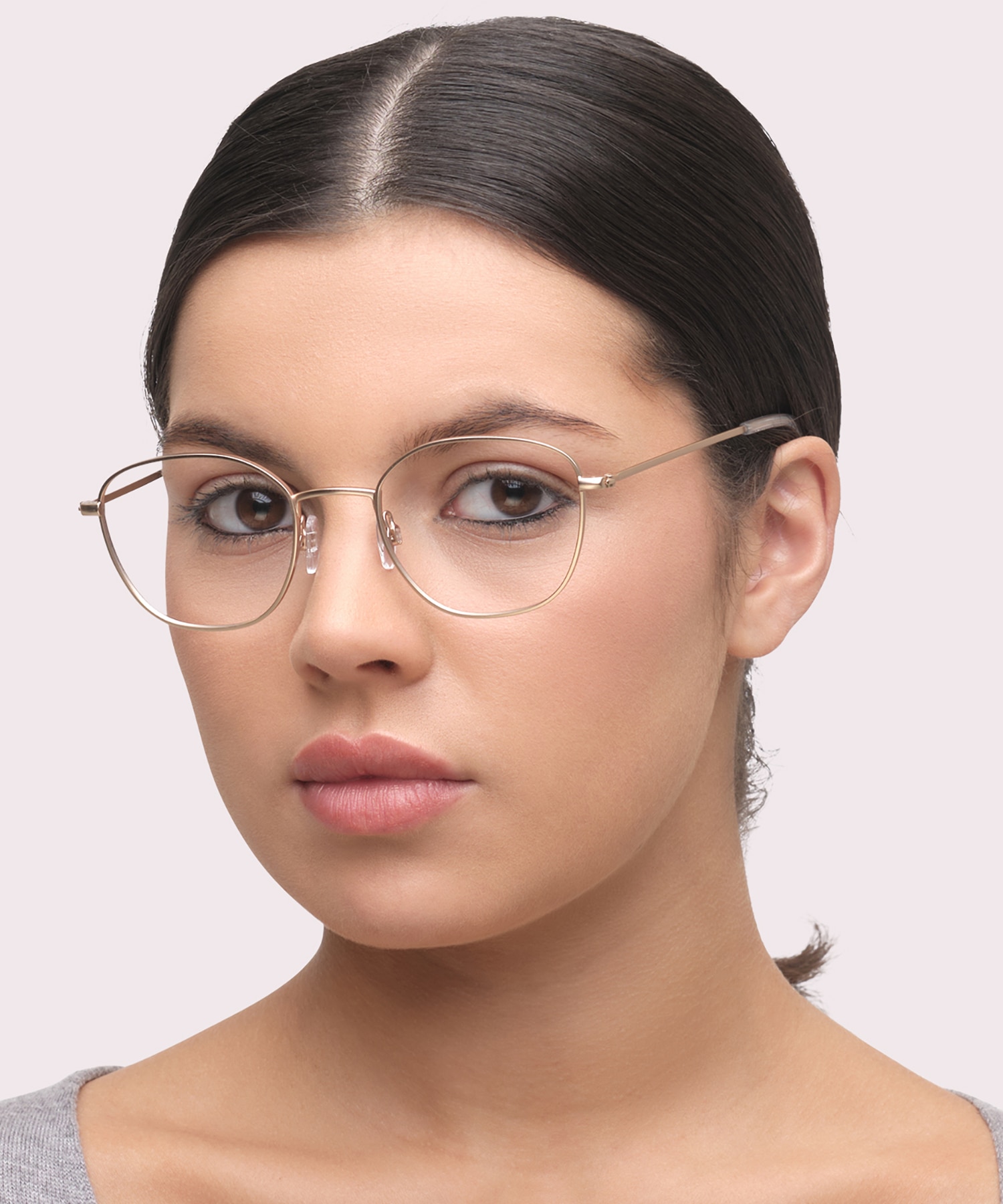 Henley Satin Gold MetalEyeglass Frames for Women for Glasses Direct