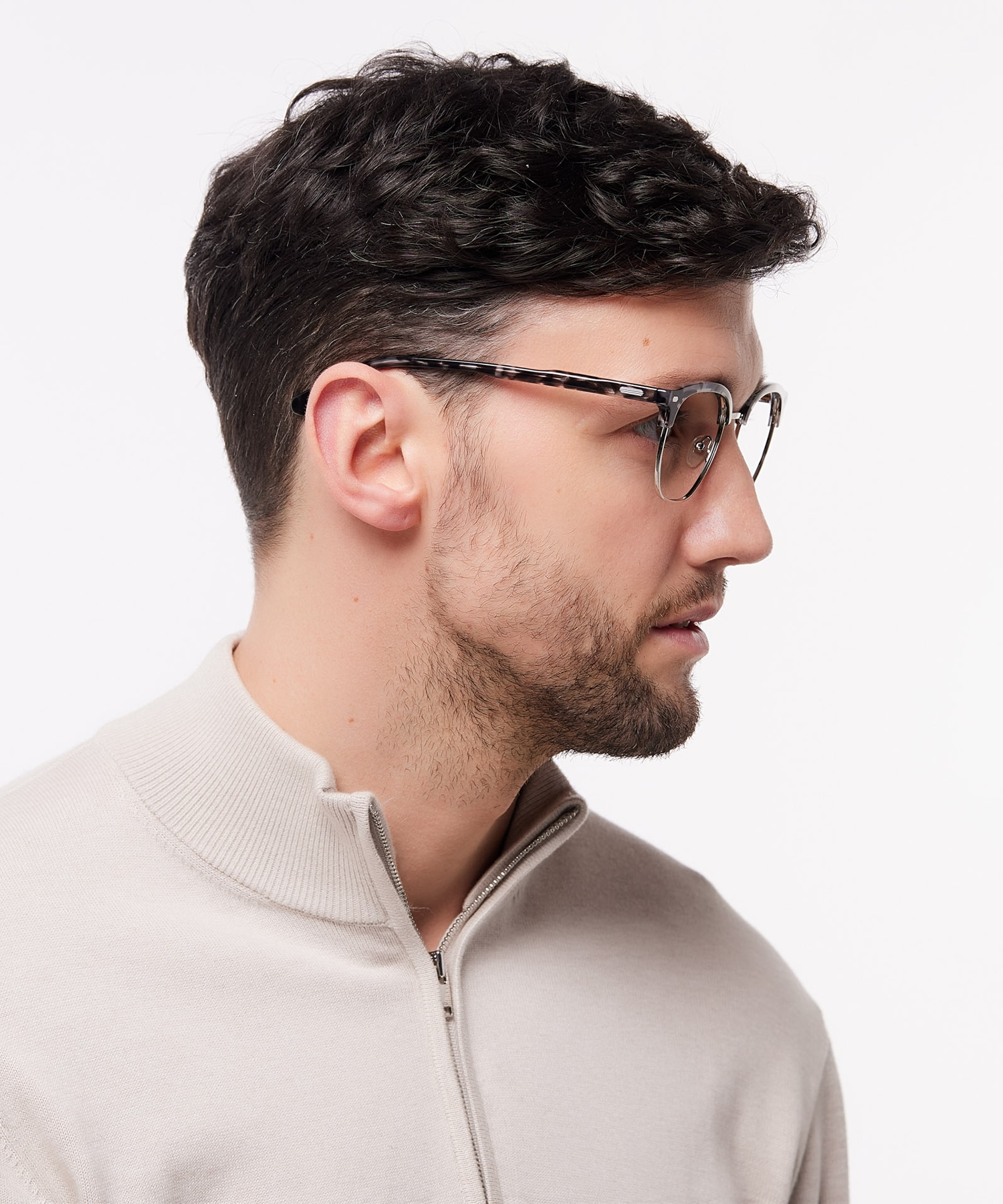 Keegan Havana Grey & Silver MetalEyeglass Frames for Men for Glasses Direct
