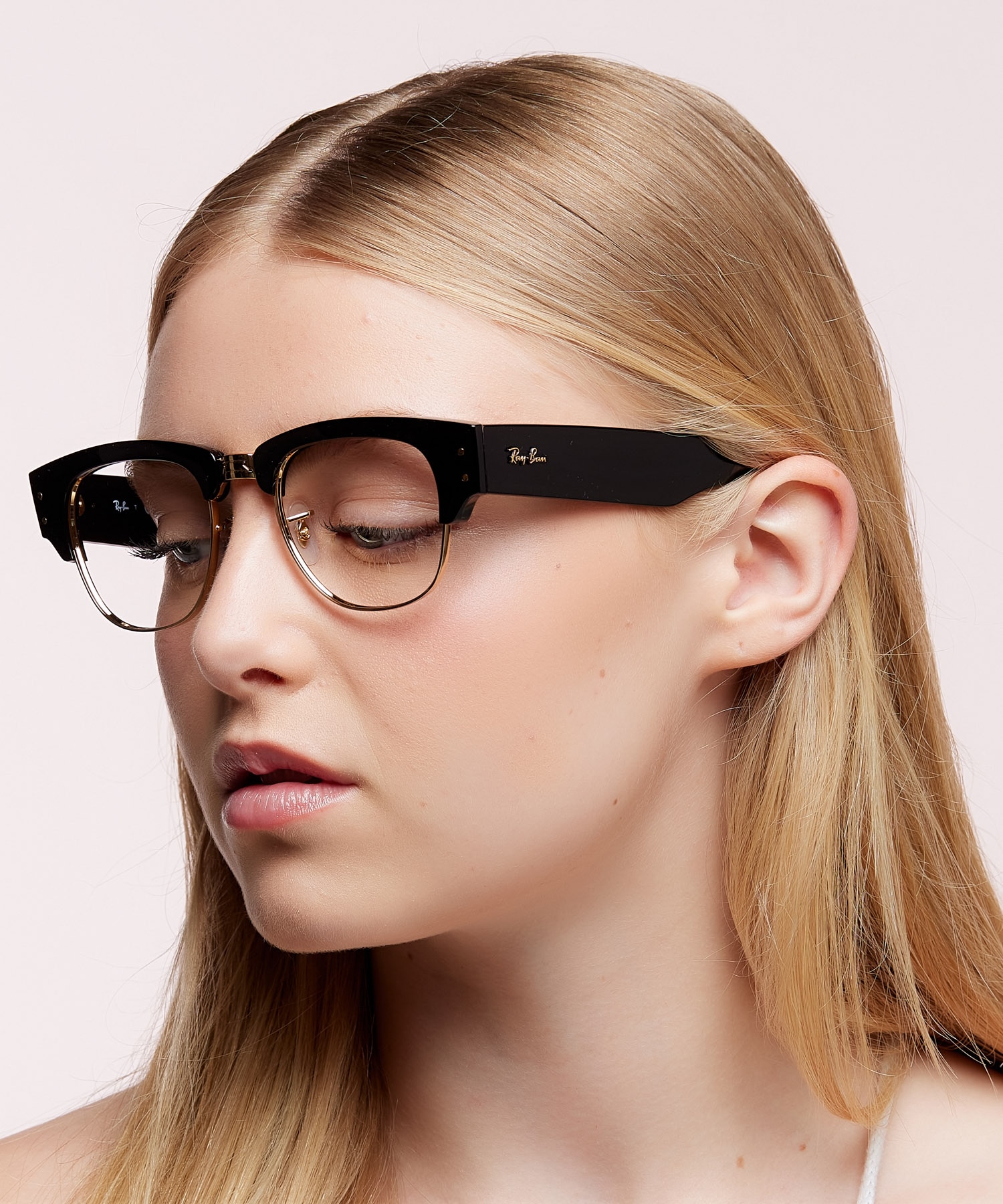 RB0316V Black On Gold PlasticEyeglass Frames for Women for Glasses Direct