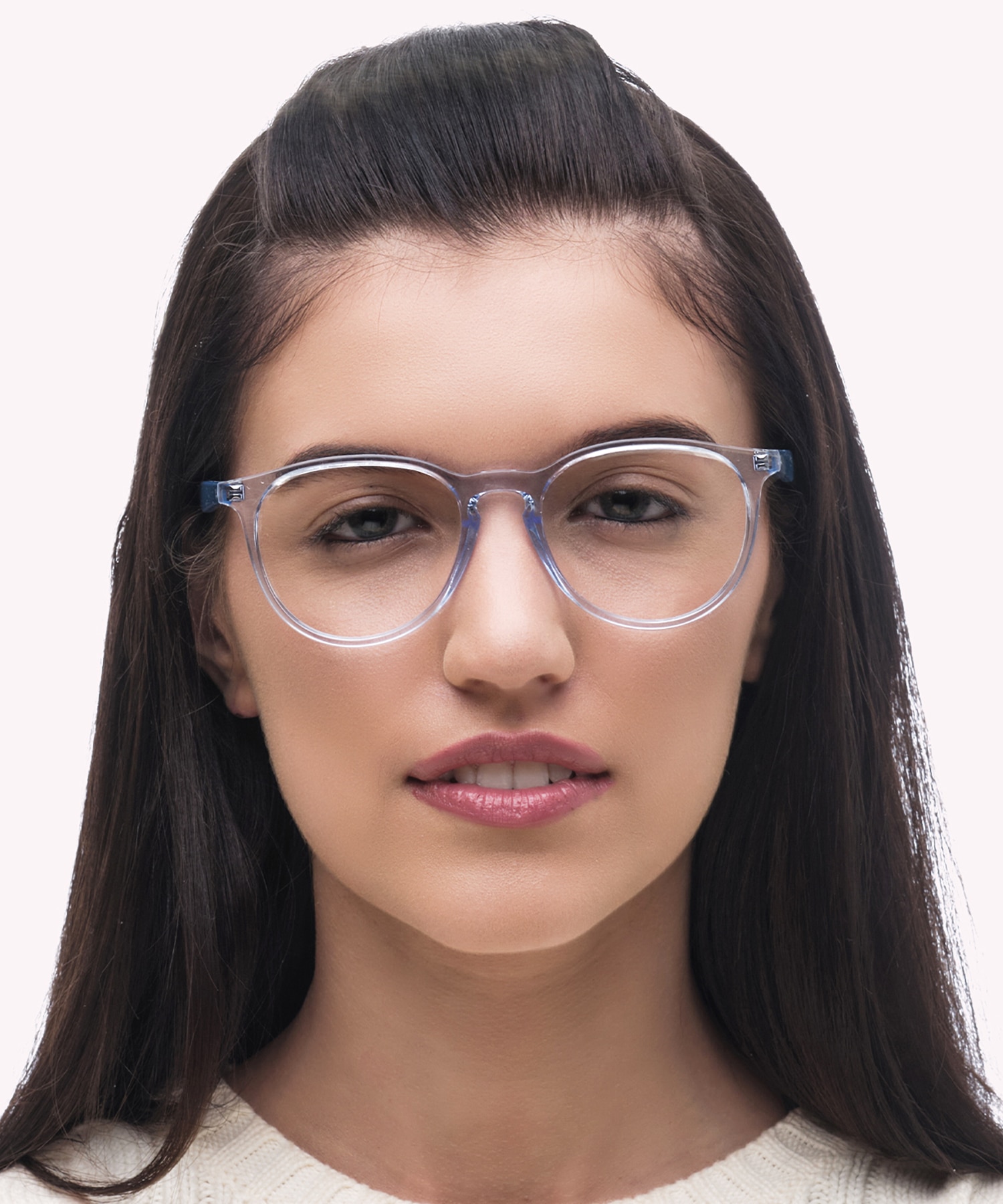 Erika Optics Transparent Light Blue PlasticEyeglass Frames for Women for Glasses Direct