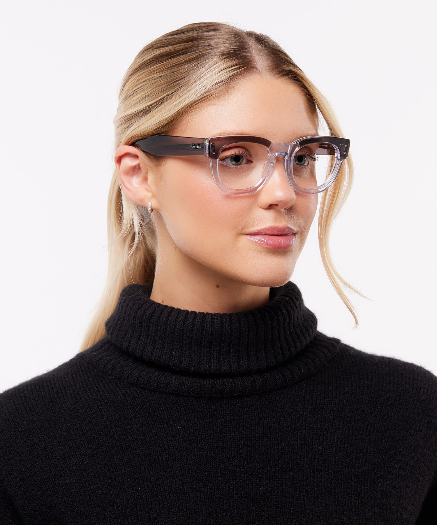 Mega Hawkeye Optics Grey On Transparent AcetateEyeglass Frames for Women for Glasses Direct