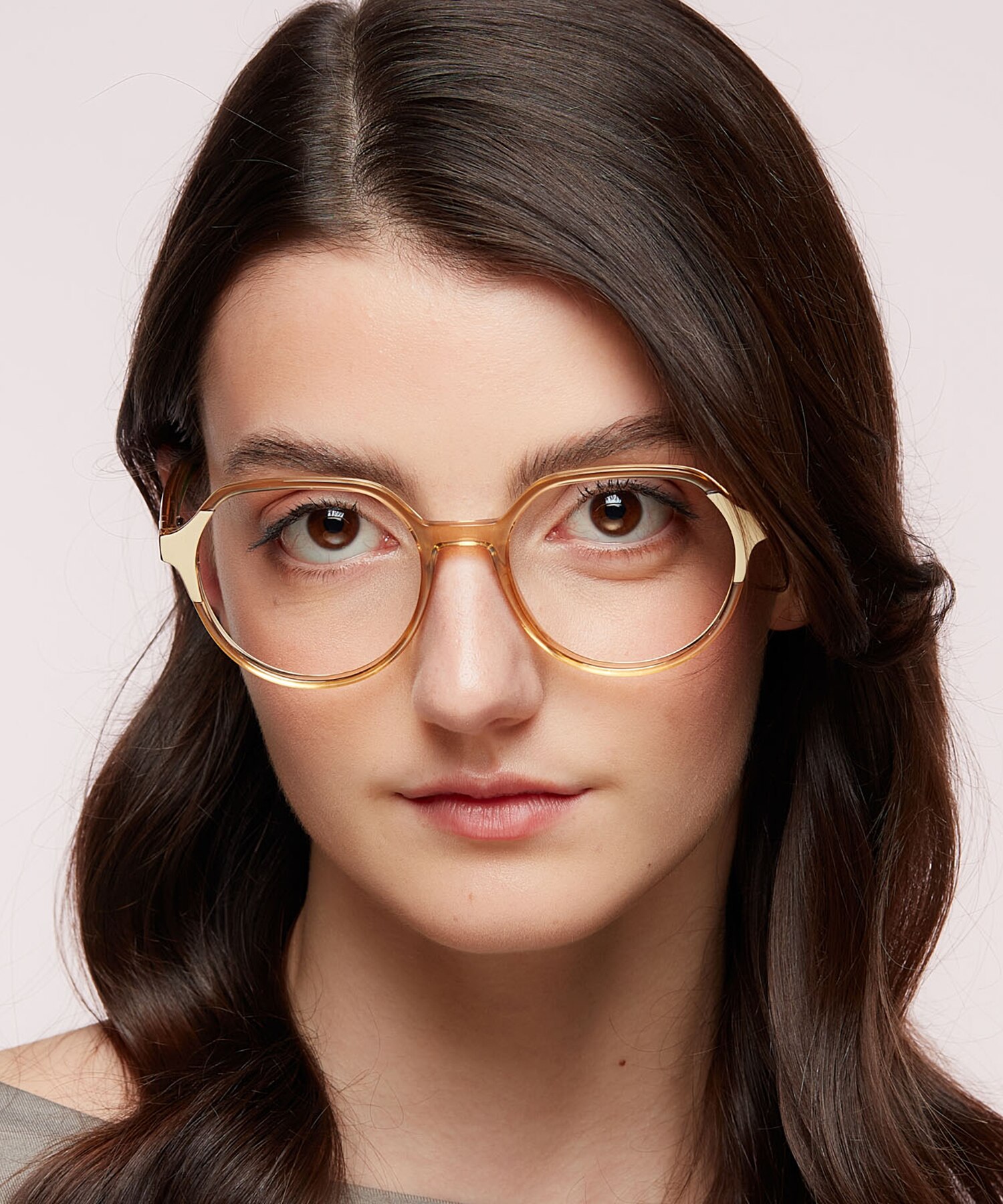 LV 1055 Yellow PlasticEyeglass Frames for Women for Glasses Direct