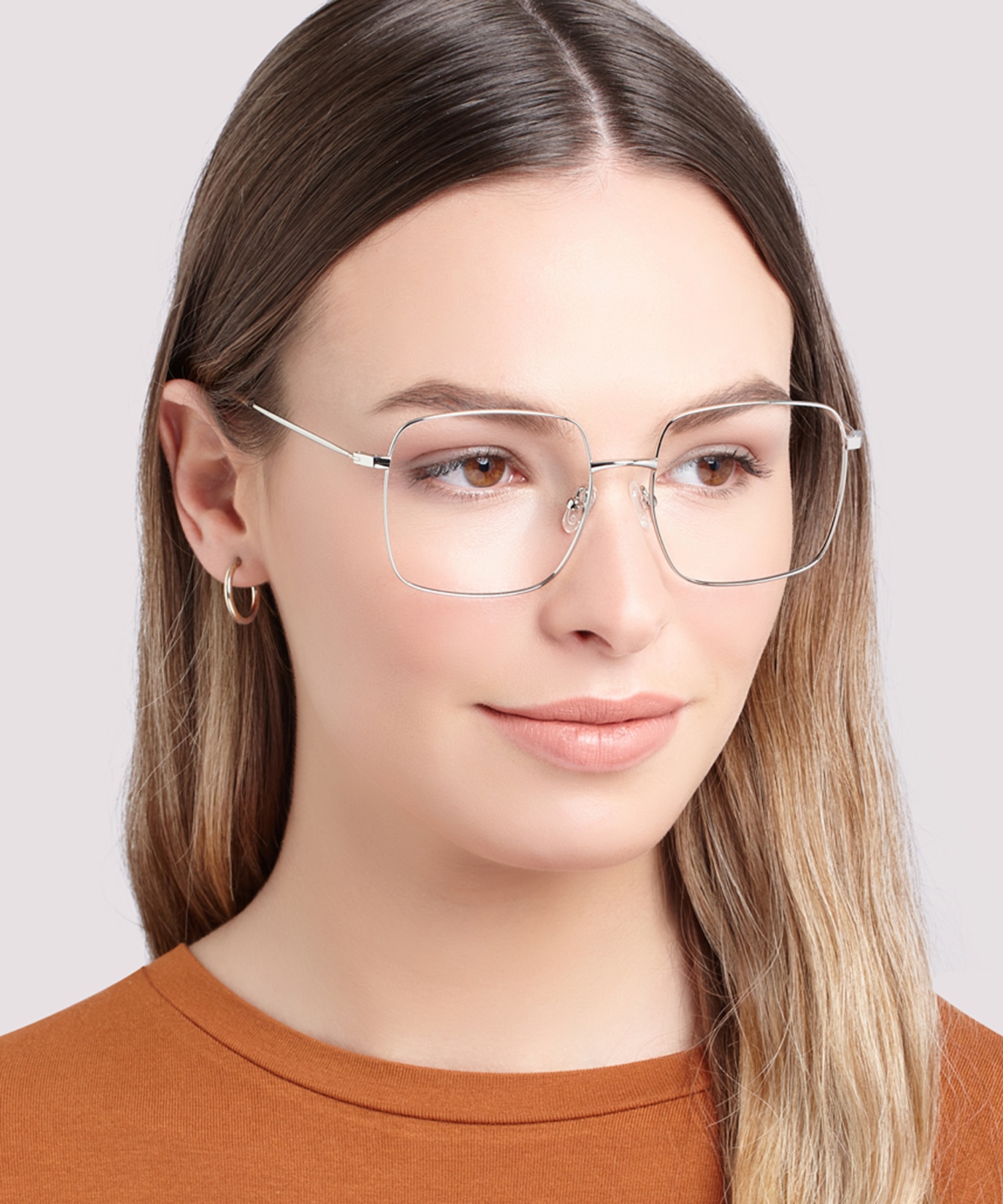 Azalea Shiny Silver MetalEyeglass Frames for Women for Glasses Direct