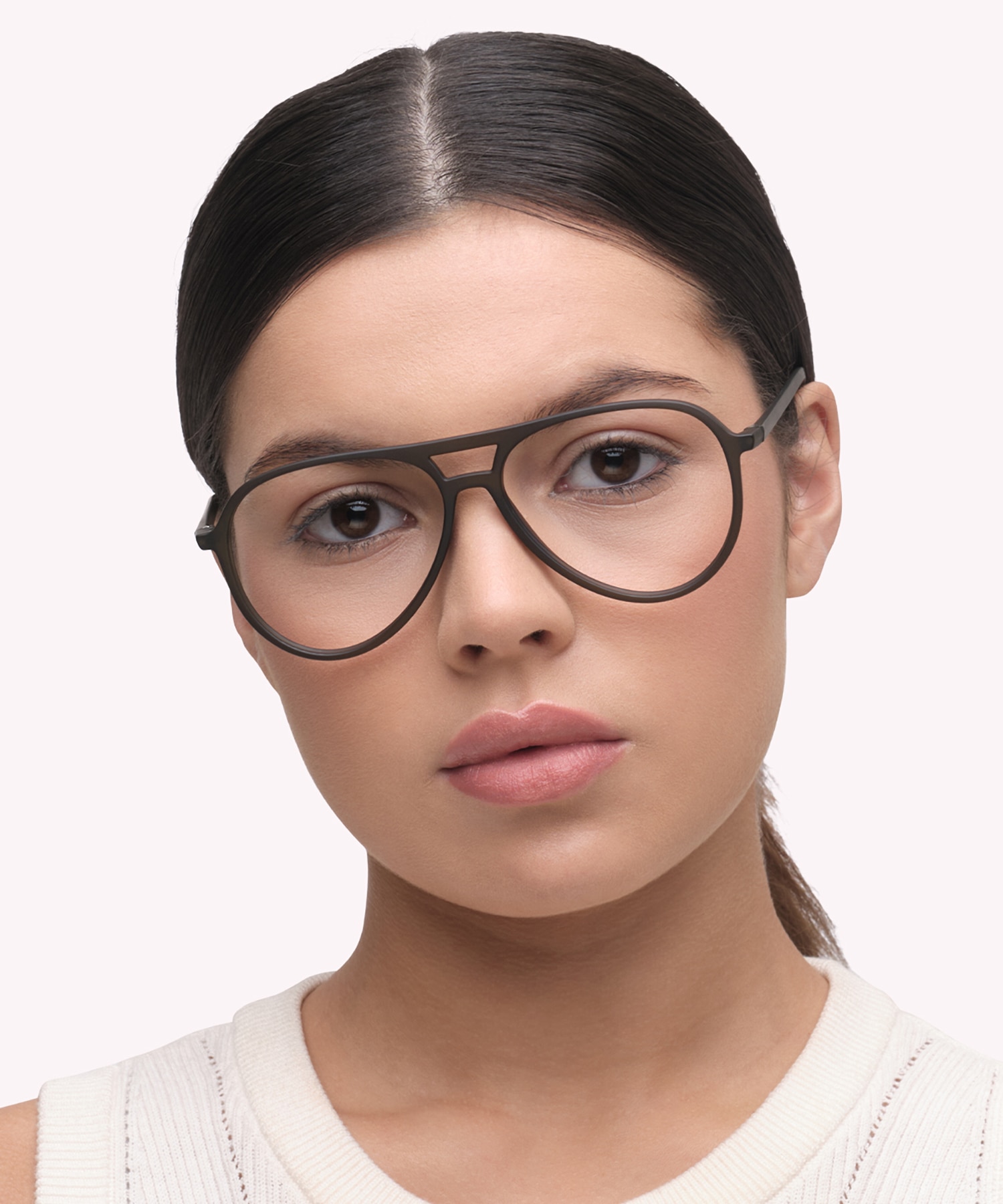 Harquin Matte Crystal Khaki PlasticSunglass Frames for Women for Glasses Direct