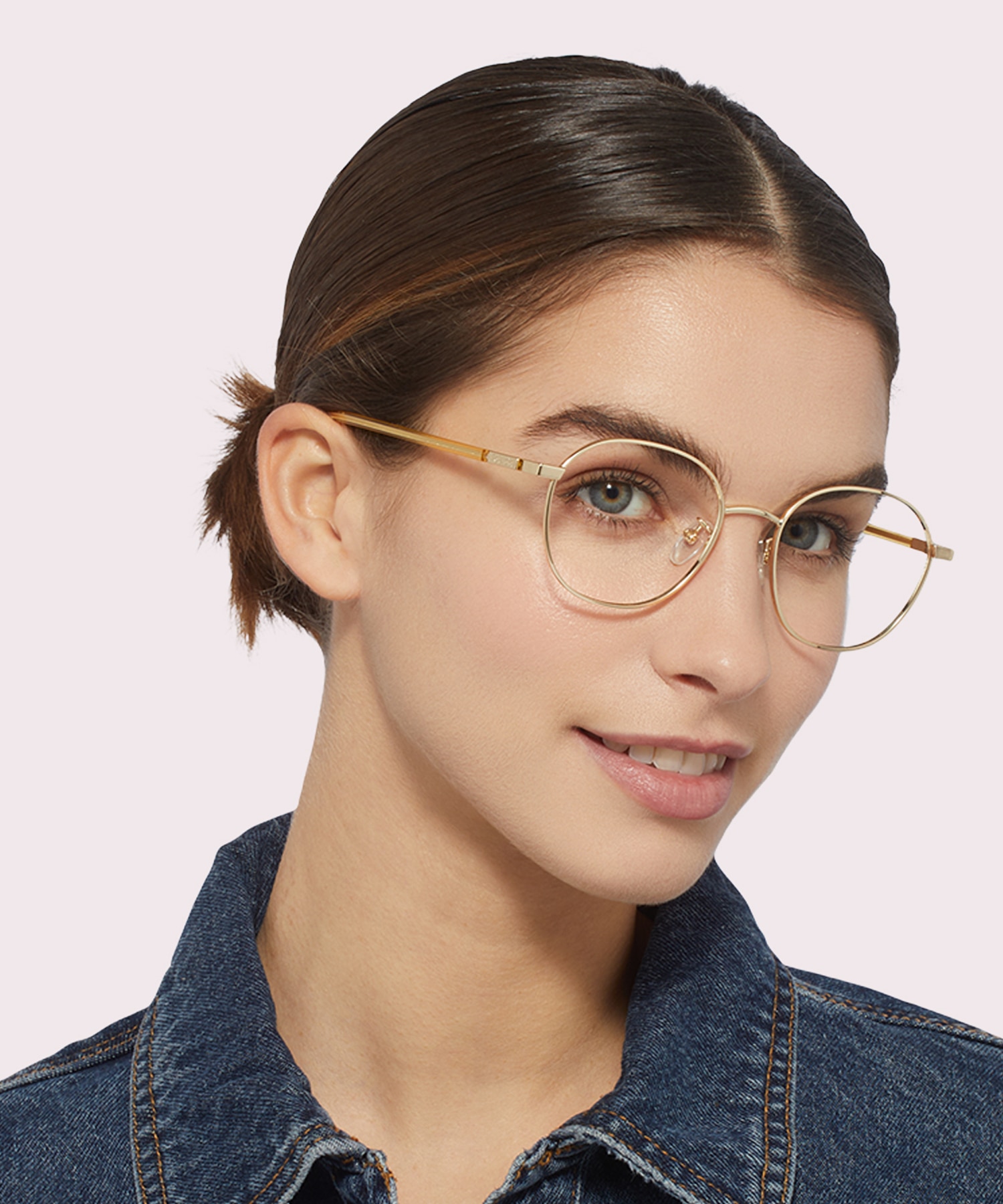 PLD D456/G Gold Shiny MetalEyeglass Frames for Women for Glasses Direct