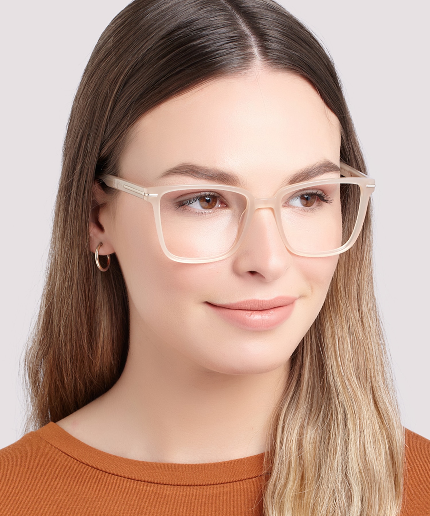 Balham Shiny Champagne Milky AcetateEyeglass Frames for Women for Glasses Direct