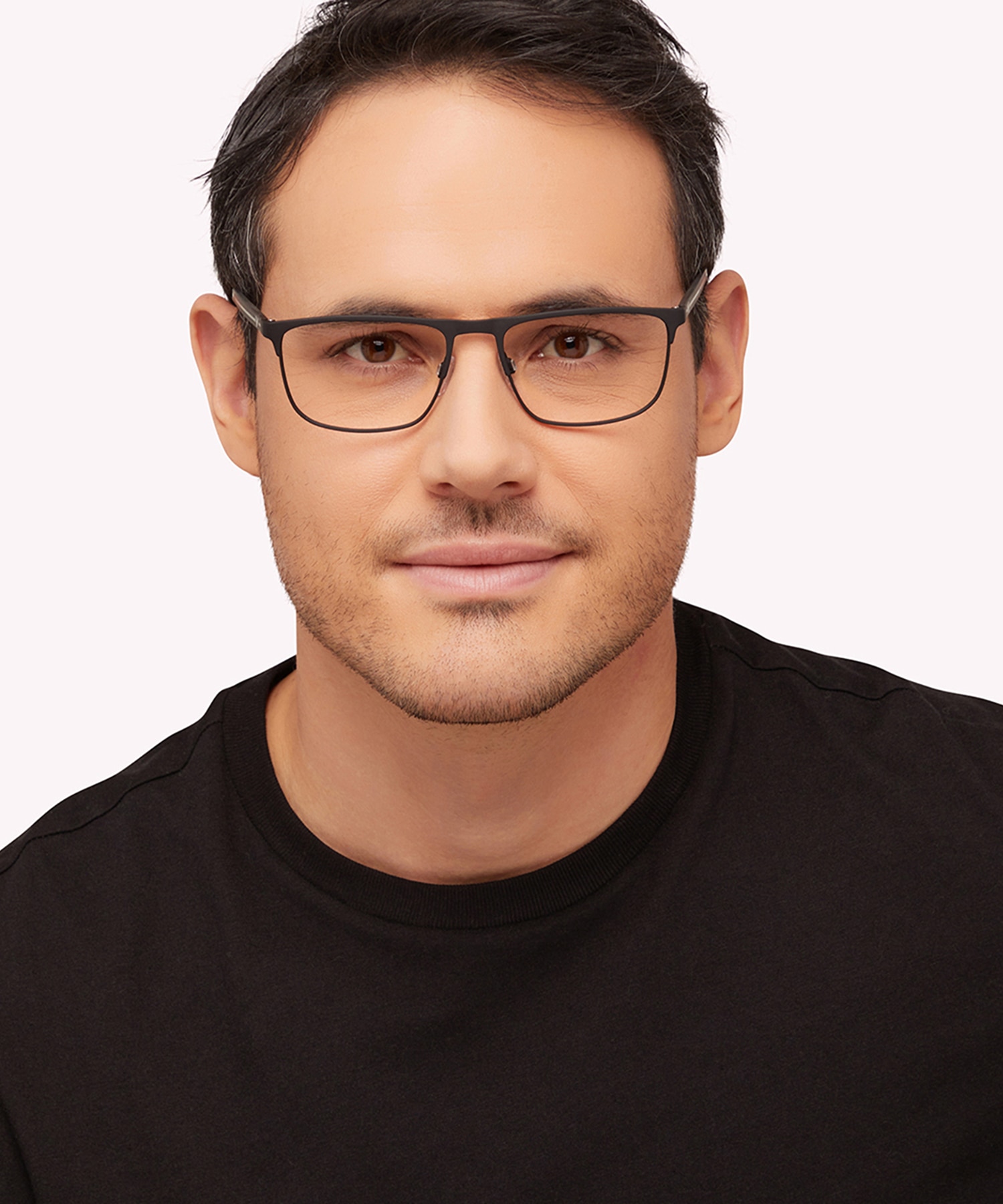 EA1079 Rubber Black MetalEyeglass Frames for Men for Glasses Direct