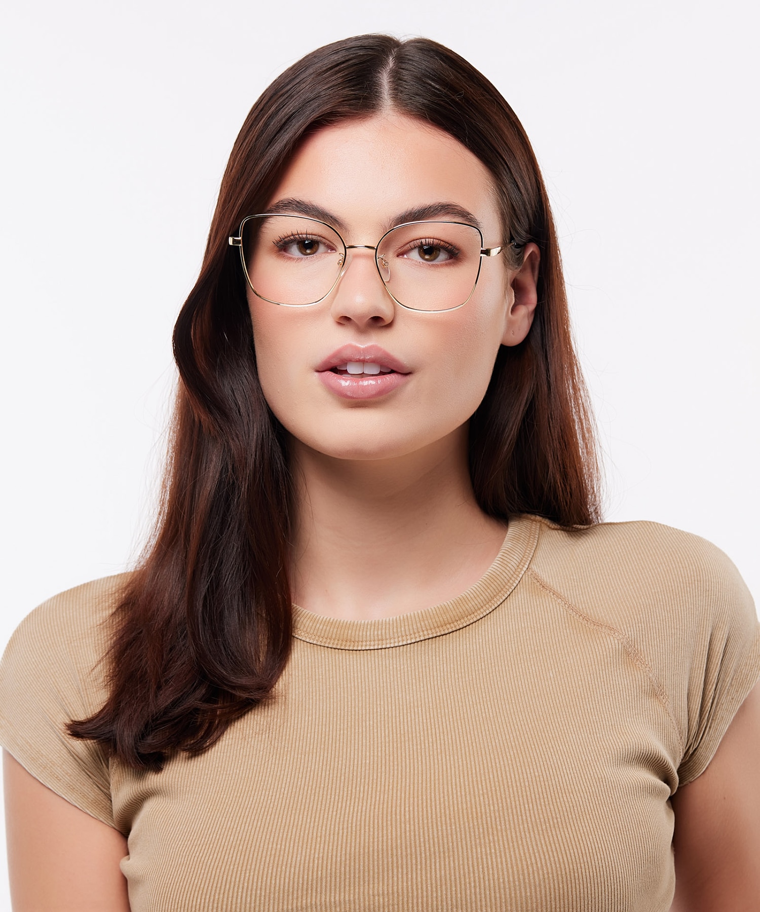 PLD D521/G Gold Shiny MetalEyeglass Frames for Women for Glasses Direct
