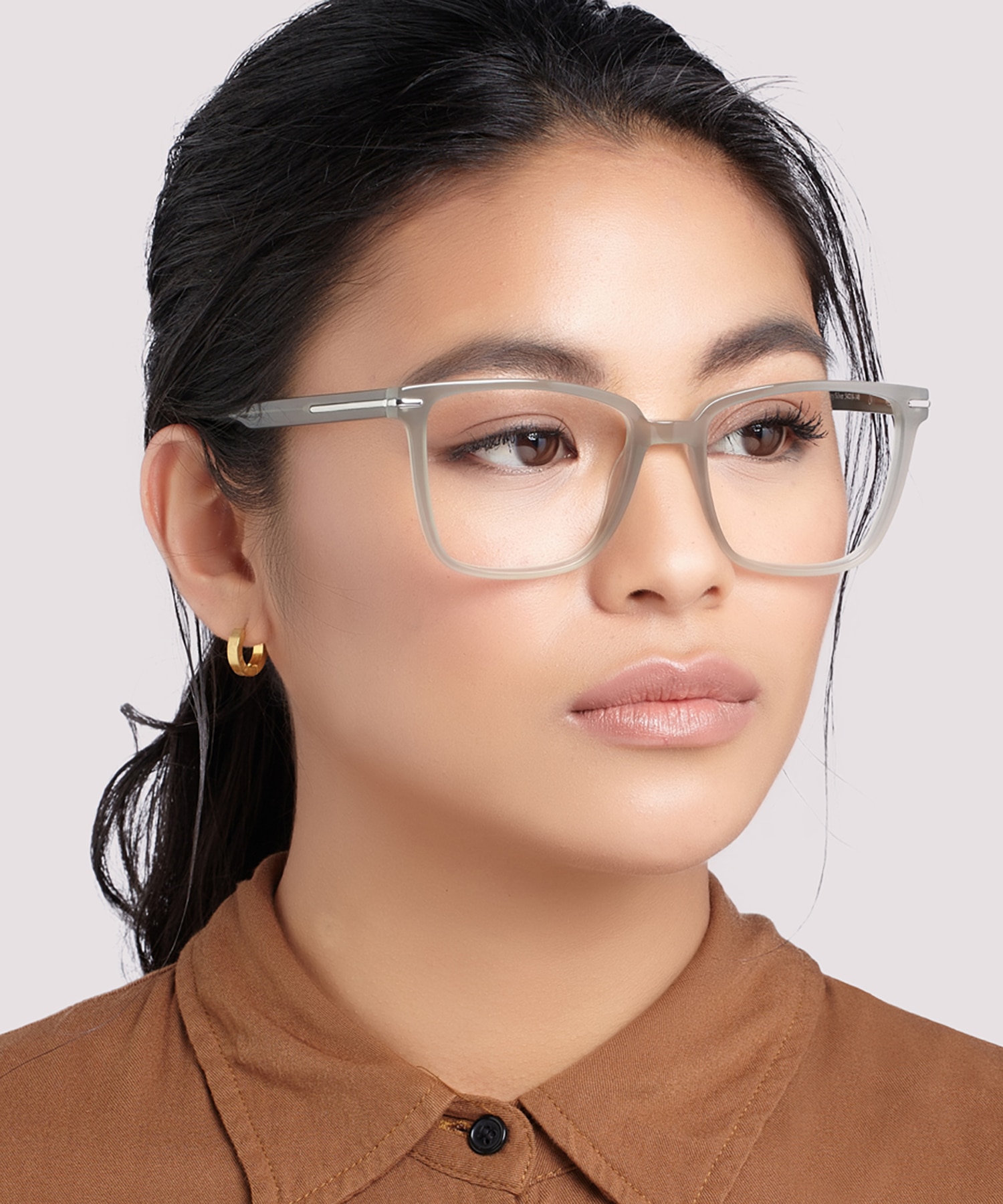 Balham Shiny Grey & Silver AcetateEyeglass Frames for Women for Glasses Direct