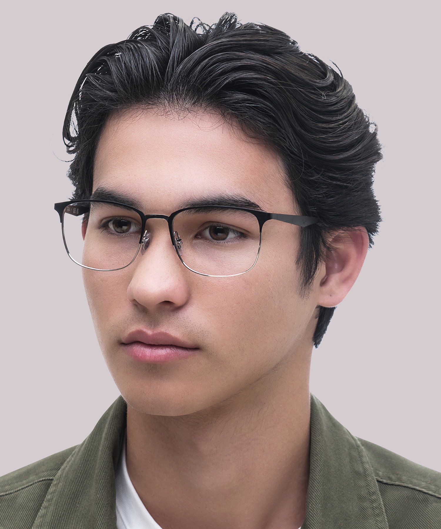 RB6421 Black On Silver MetalEyeglass Frames for Men for Glasses Direct