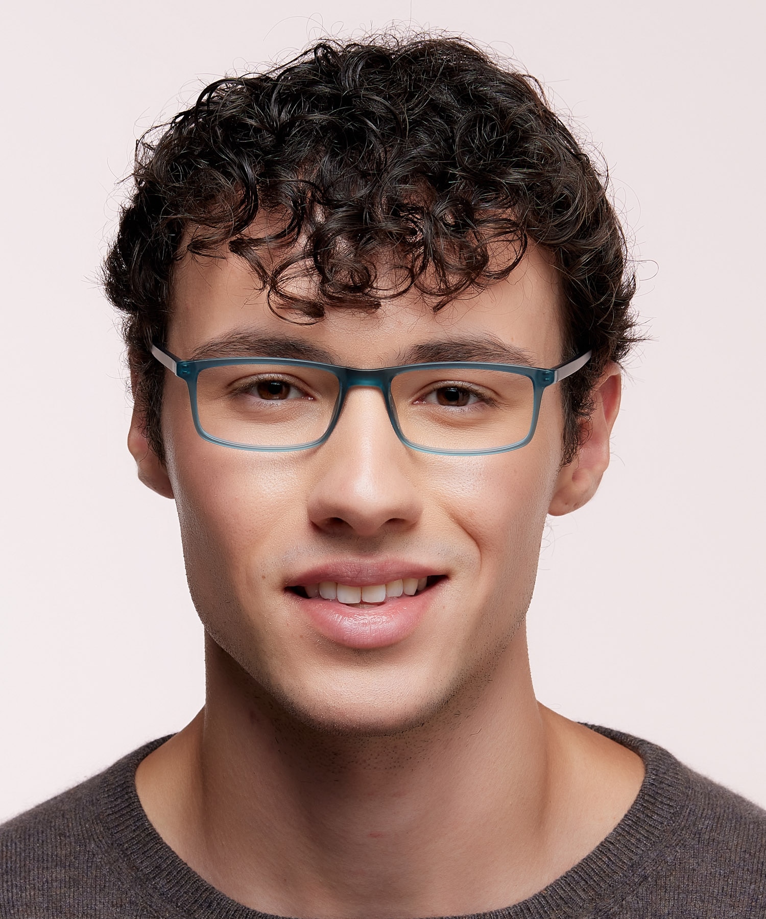 Jerry Matte Crystal Blue PlasticSunglass Frames for Men for Glasses Direct
