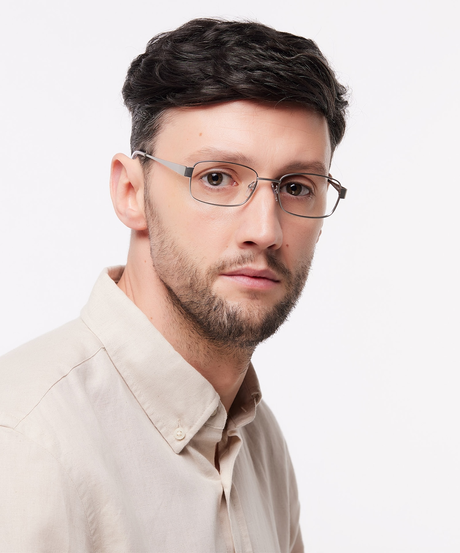 Karl Matte Light Grey MetalEyeglass Frames for Men for Glasses Direct