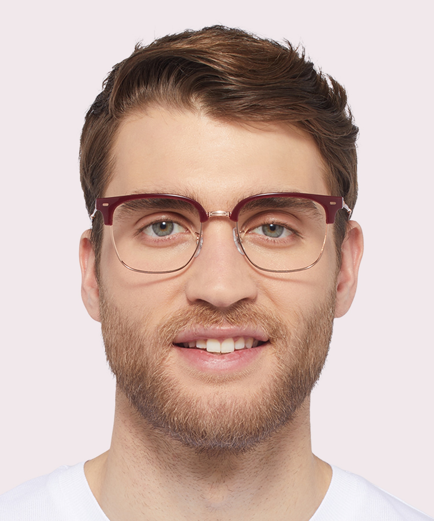 New Clubmaster Optics Bordeaux On Rose Gold PlasticEyeglass Frames for Men for Glasses Direct