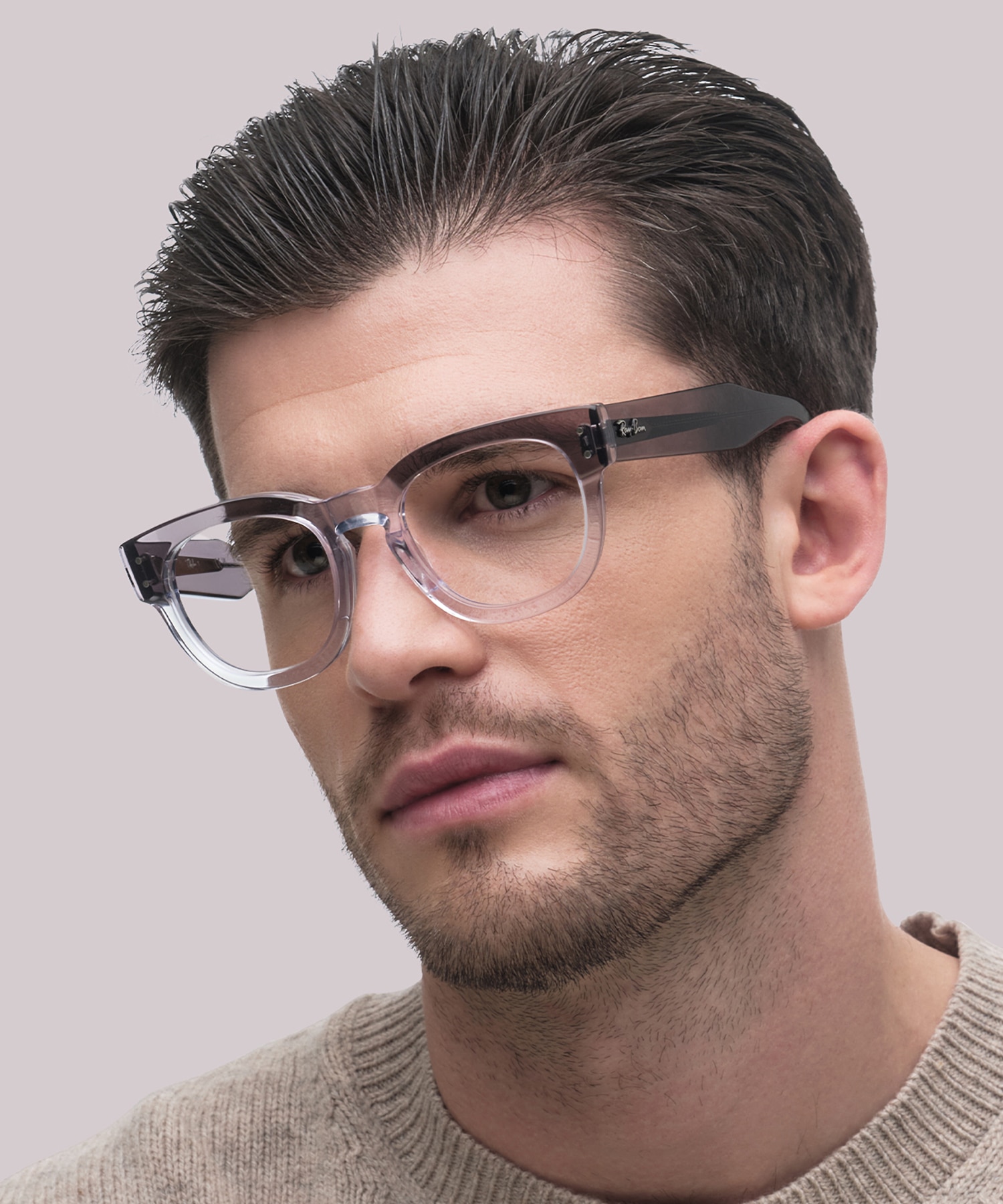 Mega Hawkeye Optics Grey On Transparent AcetateEyeglass Frames for Men for Glasses Direct