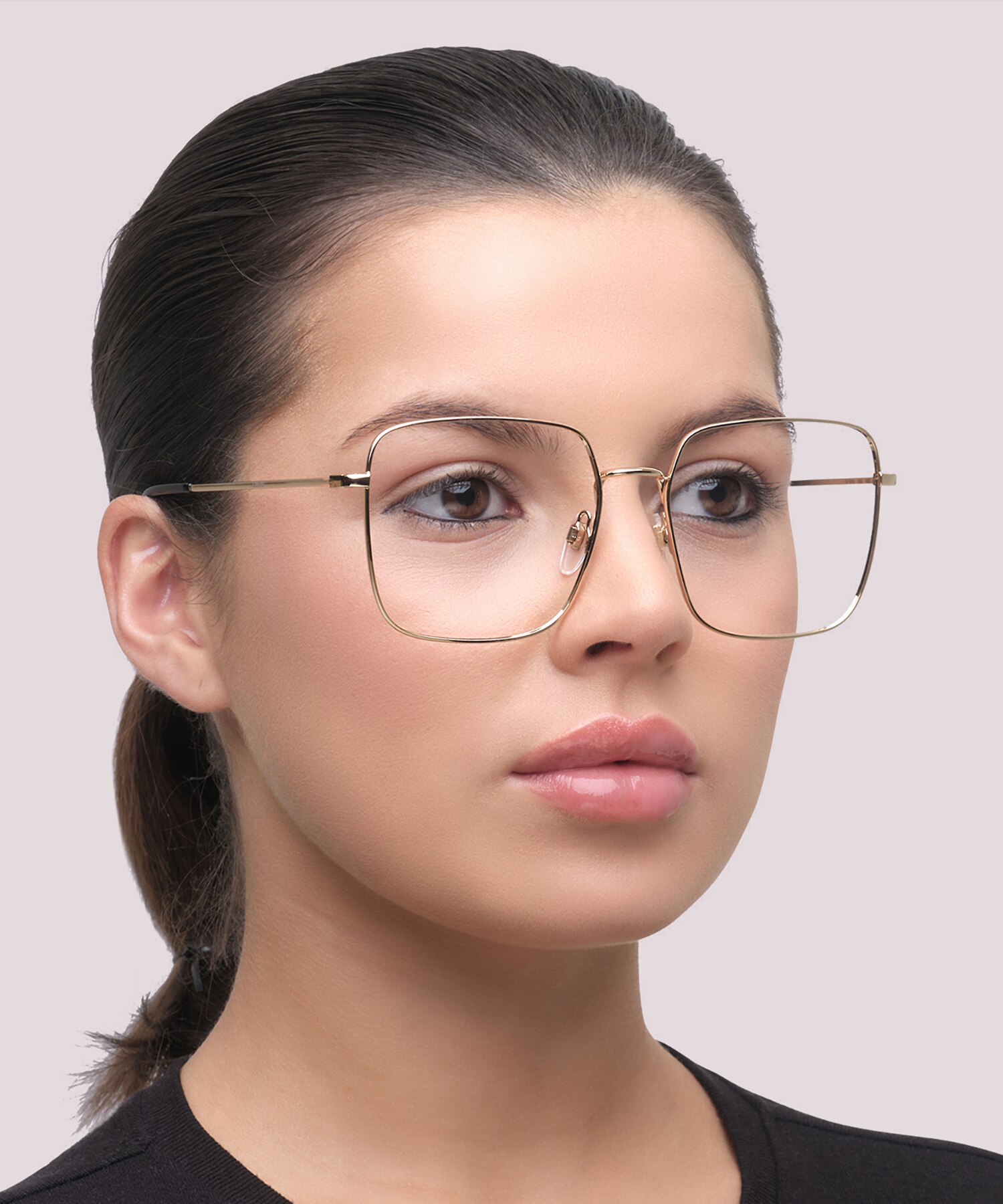 LV 1010 Gold Shiny MetalEyeglass Frames for Women for Glasses Direct