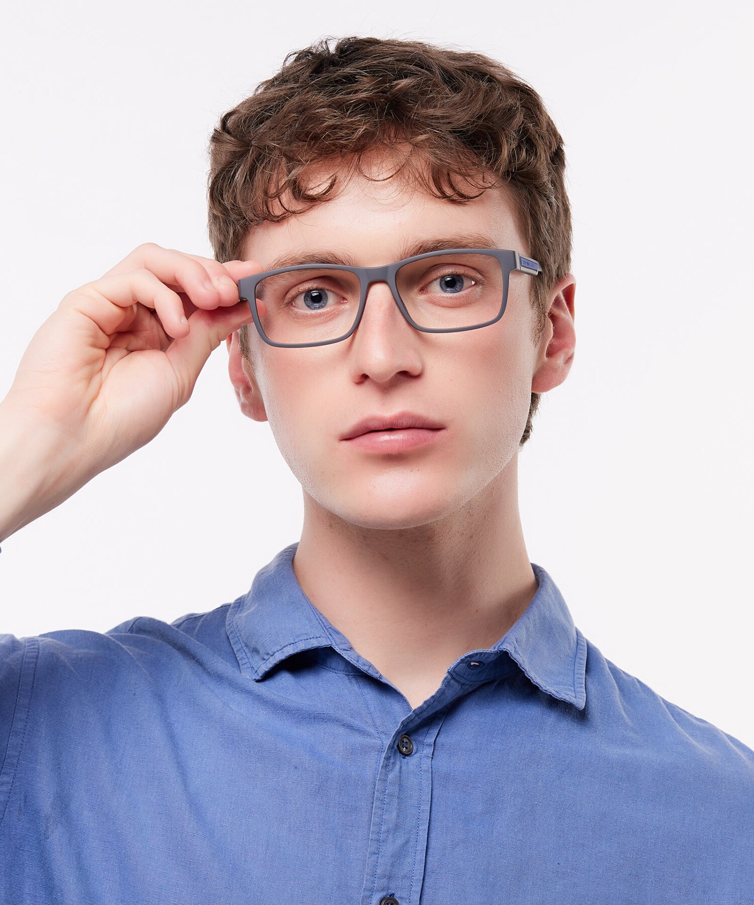 TH 2091 Silver PlasticEyeglass Frames for Men for Glasses Direct