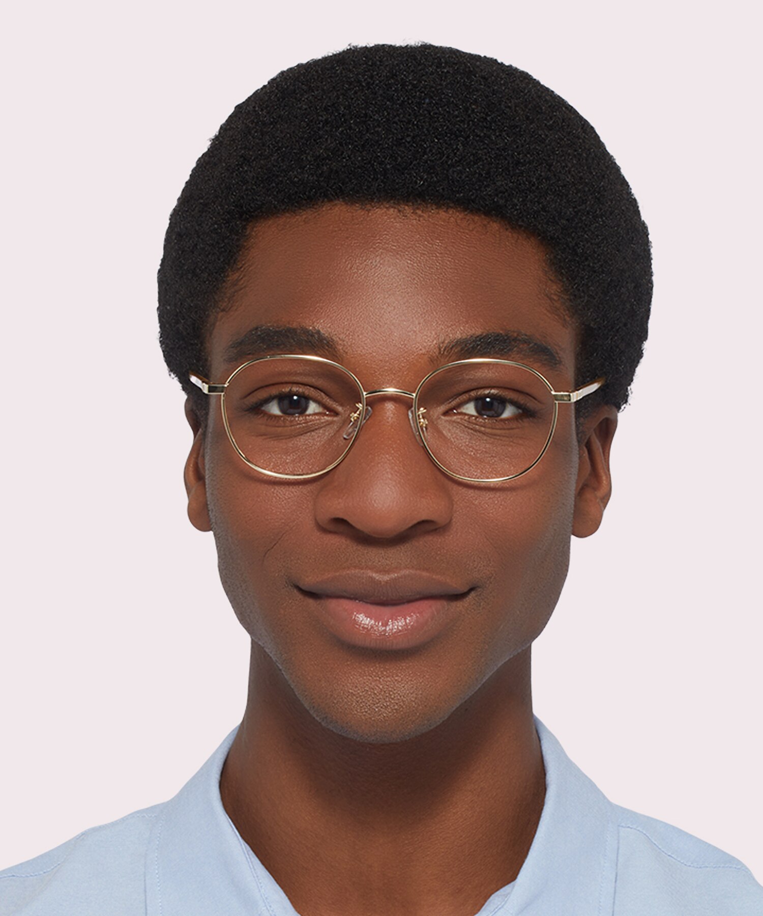 PLD D456/G Gold Shiny MetalEyeglass Frames for Men for Glasses Direct