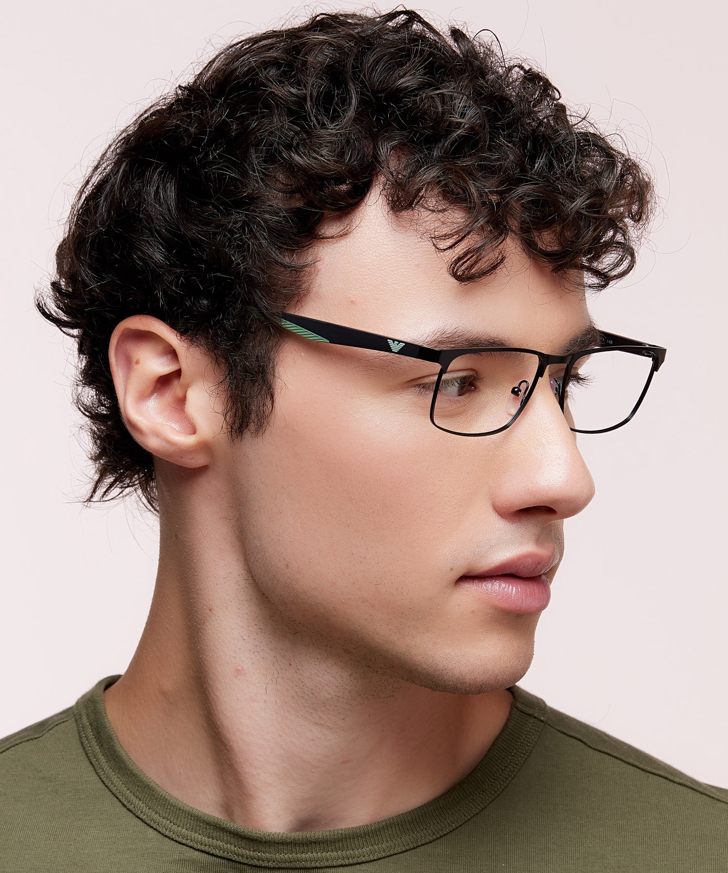 EA1149 Matte Black MetalEyeglass Frames for Men for Glasses Direct