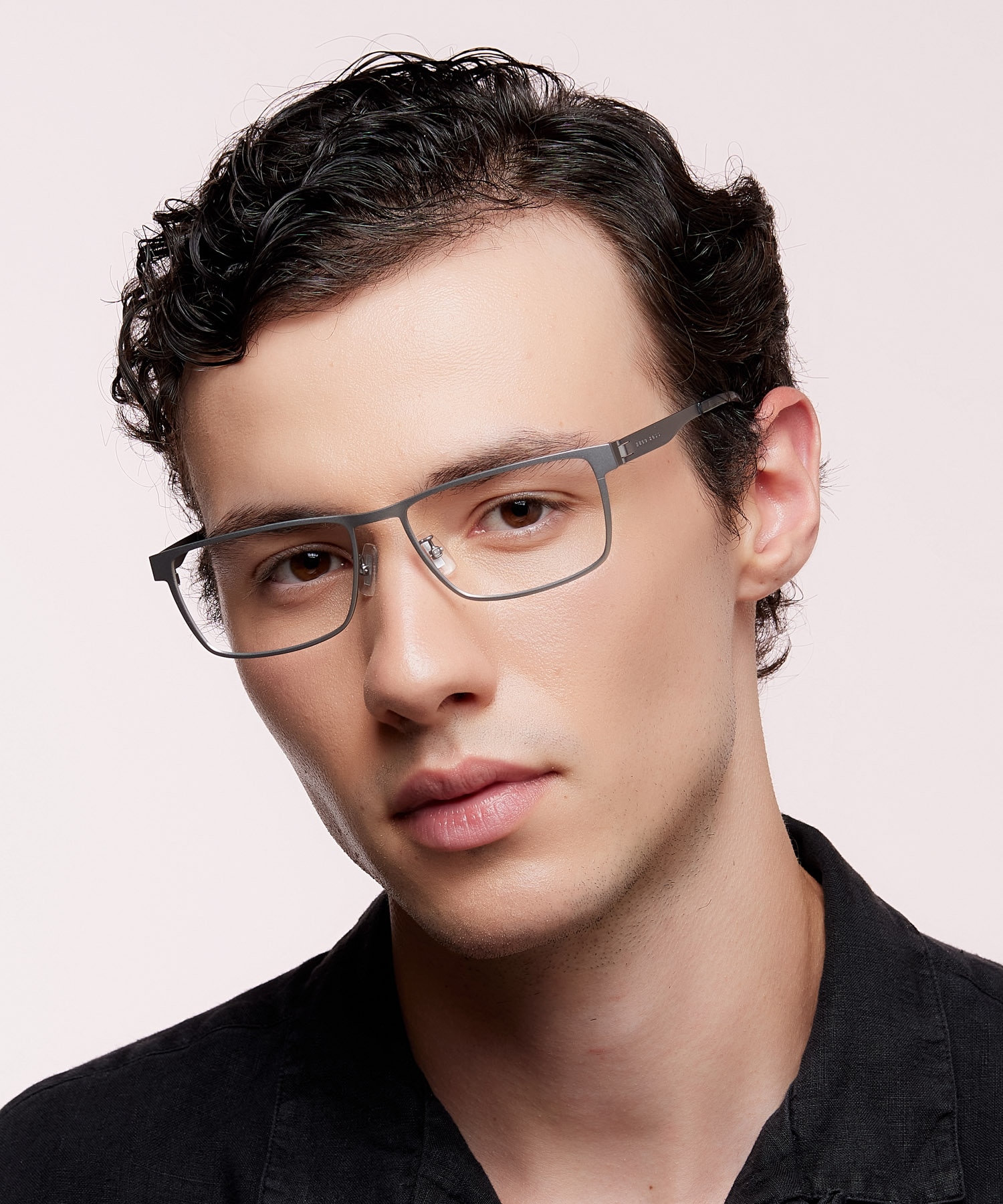 BOSS 1342/F Silver MetalEyeglass Frames for Men for Glasses Direct