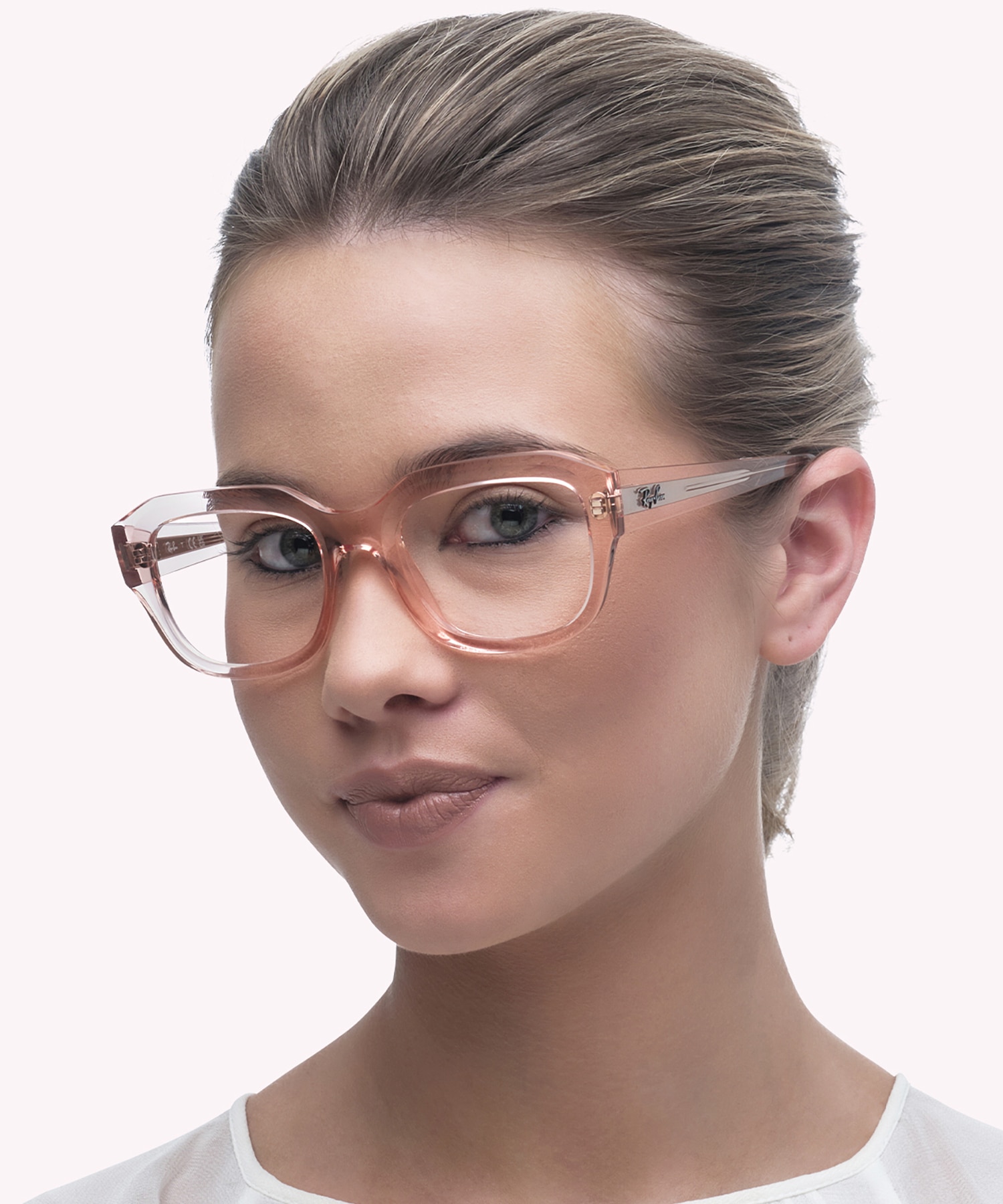 RB7225 Transparent Pink PlasticEyeglass Frames for Women for Glasses Direct