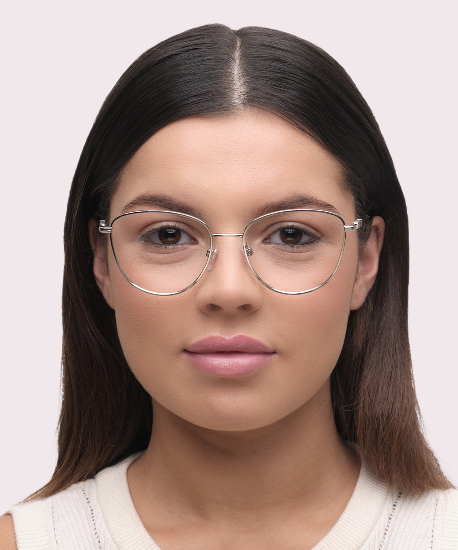 BE1376 Silver MetalEyeglass Frames for Women for Glasses Direct