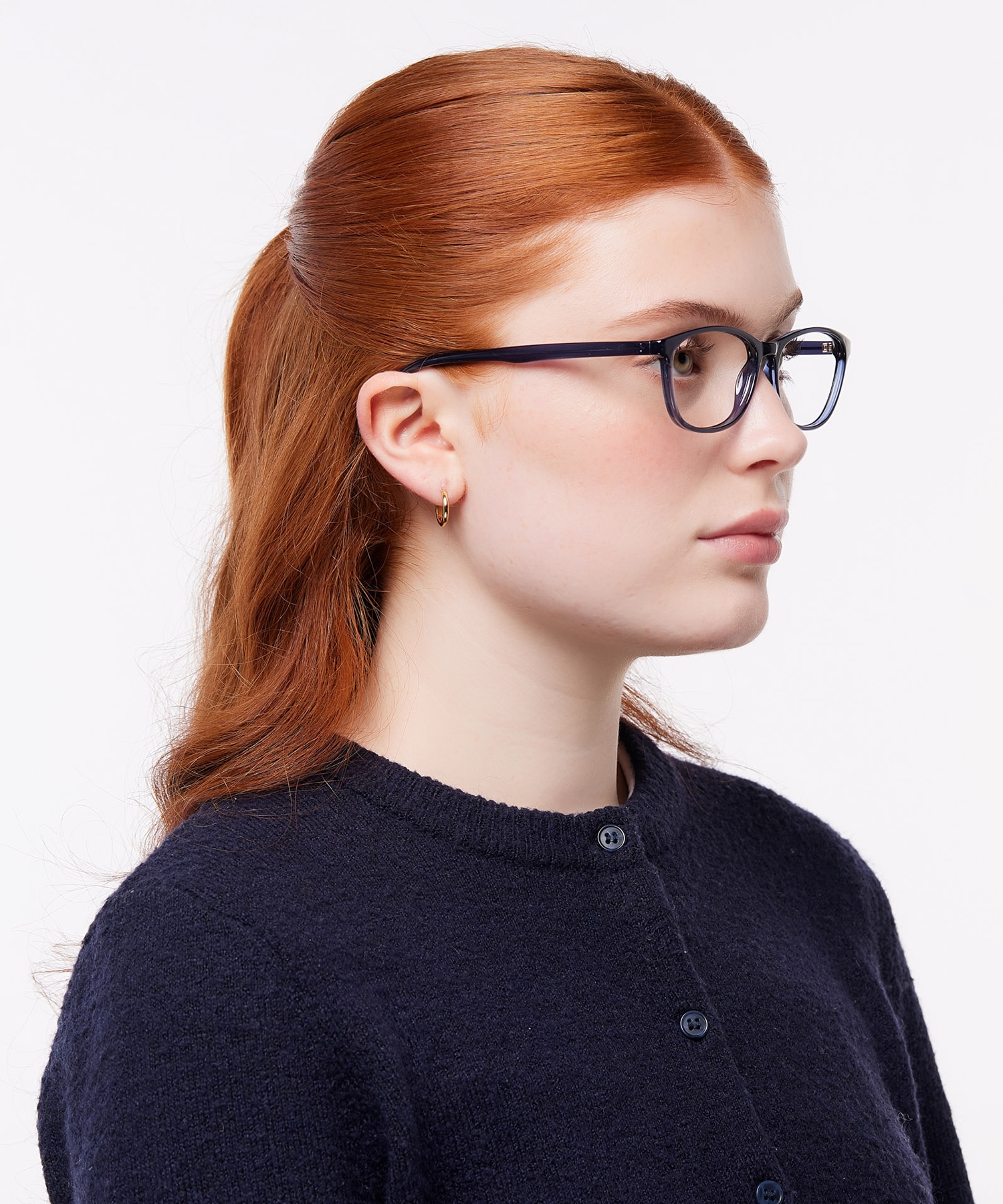 Kelby Crystal Dark Blue PlasticEyeglass Frames for Women for Glasses Direct