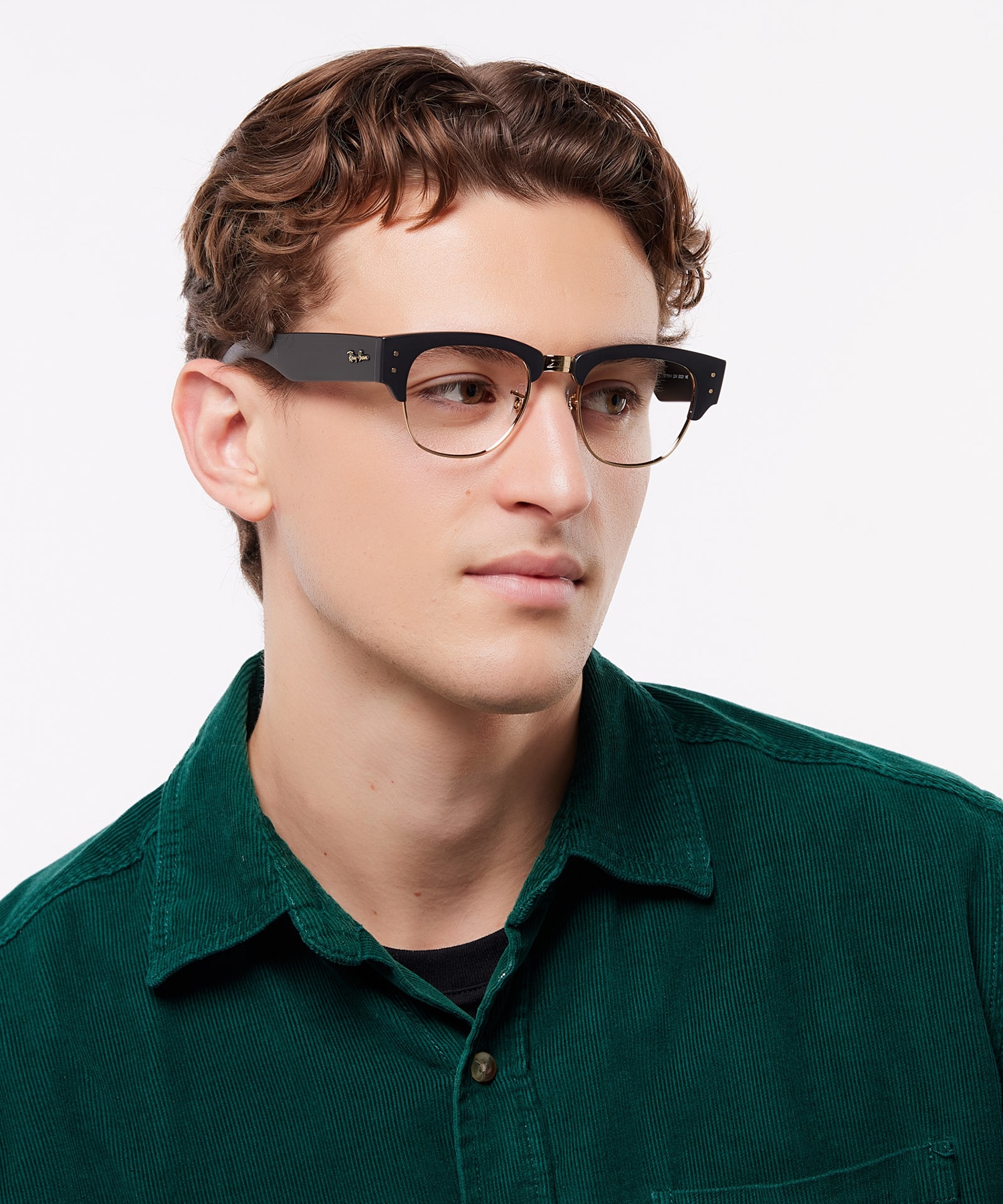 RB7316V Sand Black On Gold PlasticEyeglass Frames for Men for Glasses Direct