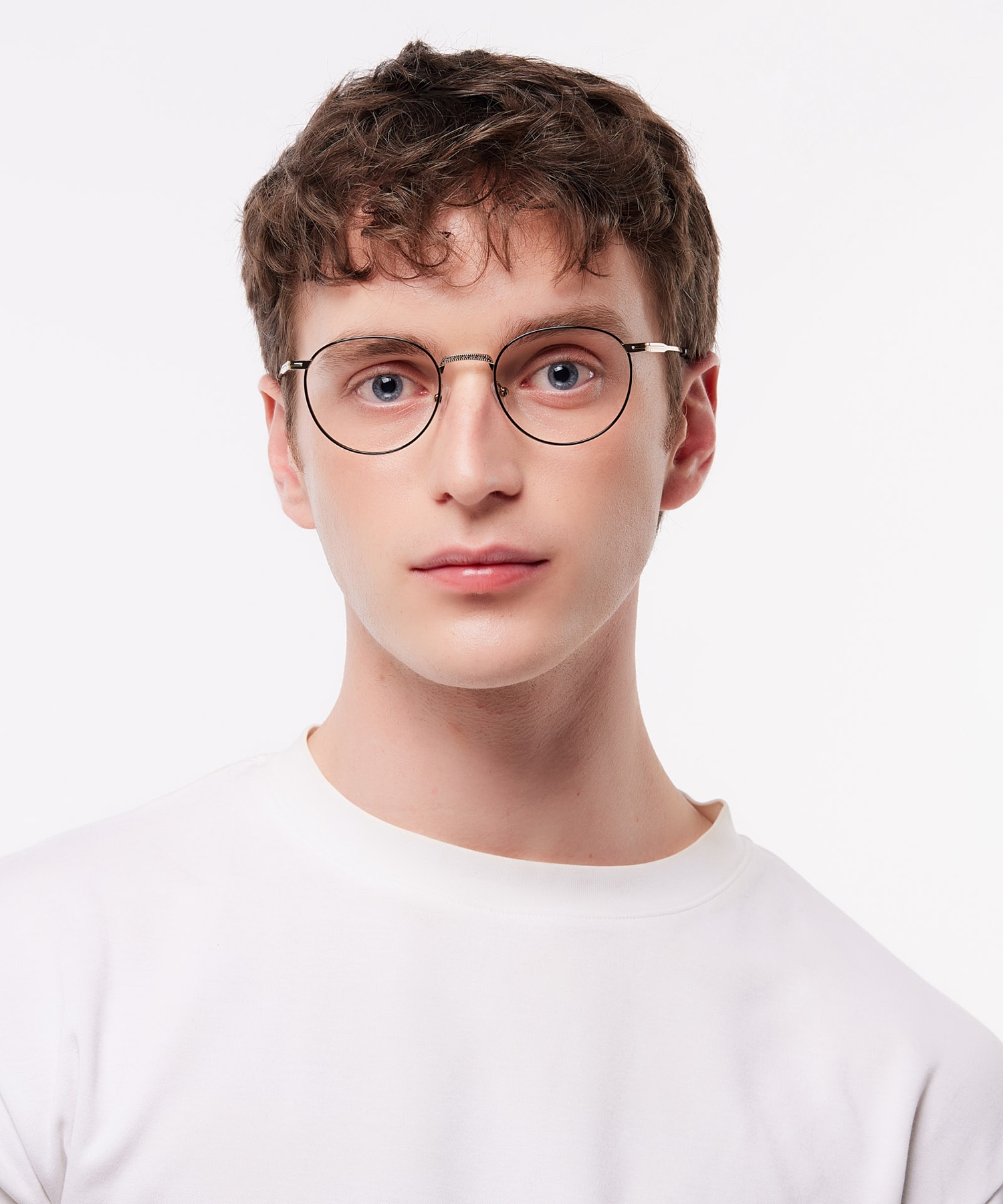 Kentish Shiny Gold & Black MetalEyeglass Frames for Men for Glasses Direct