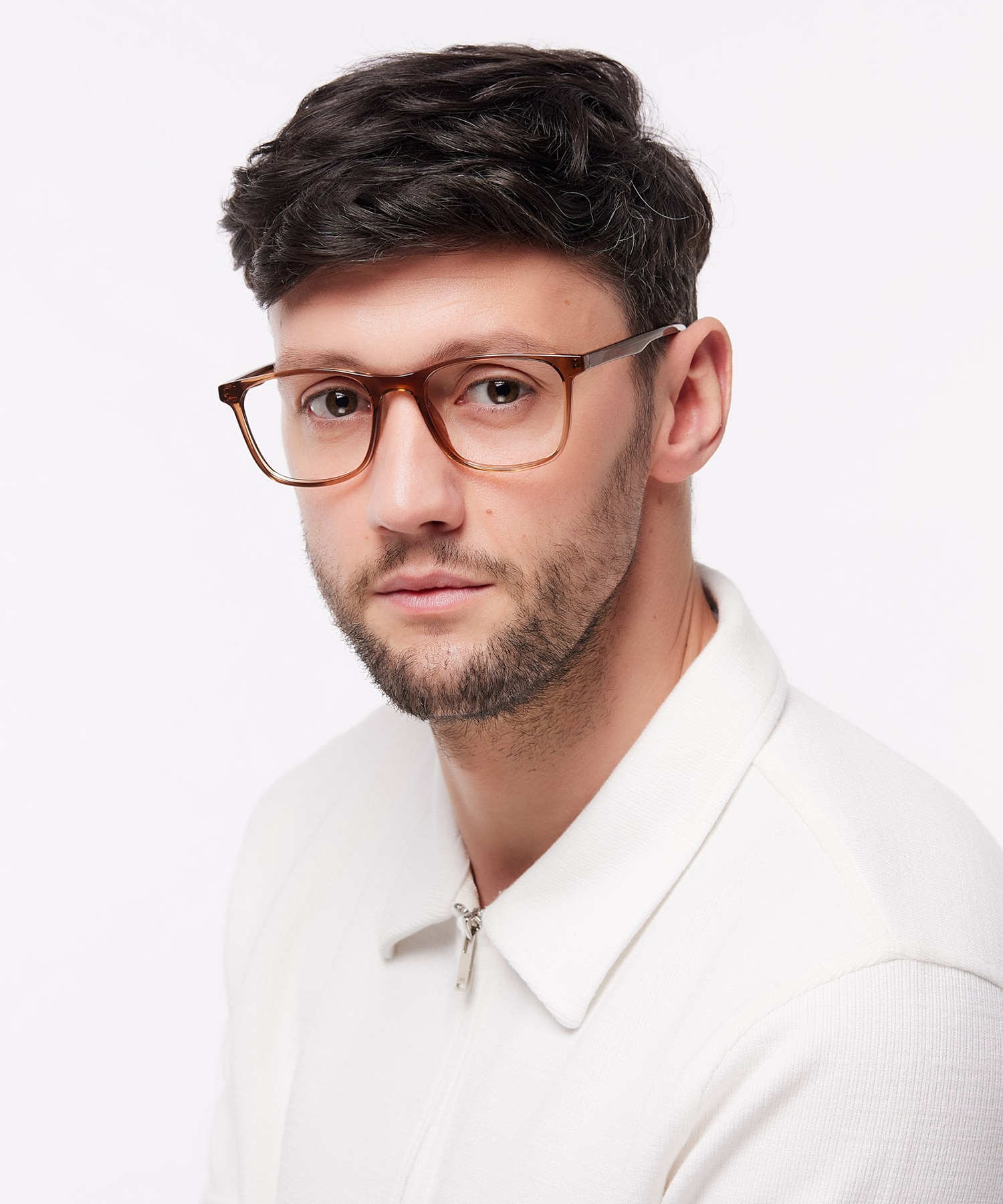 Kris Crystal Light Brown PlasticEyeglass Frames for Men for Glasses Direct