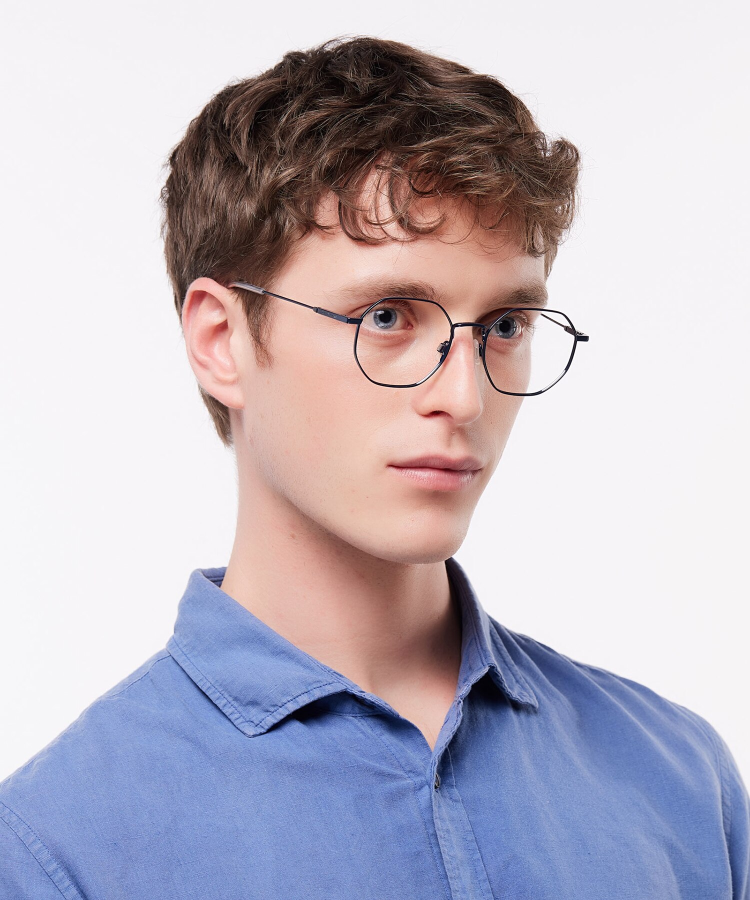 TJ 0096 Blue MetalSunglass Frames for Men for Glasses Direct