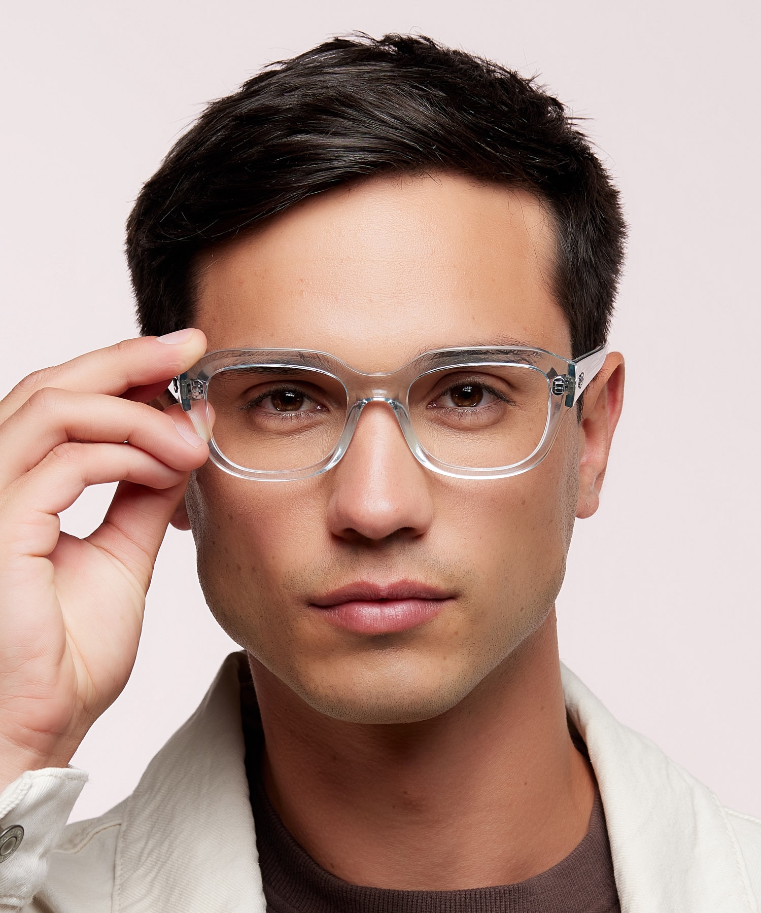 RB7225 Transparent Light Blue PlasticSunglass Frames for Men for Glasses Direct