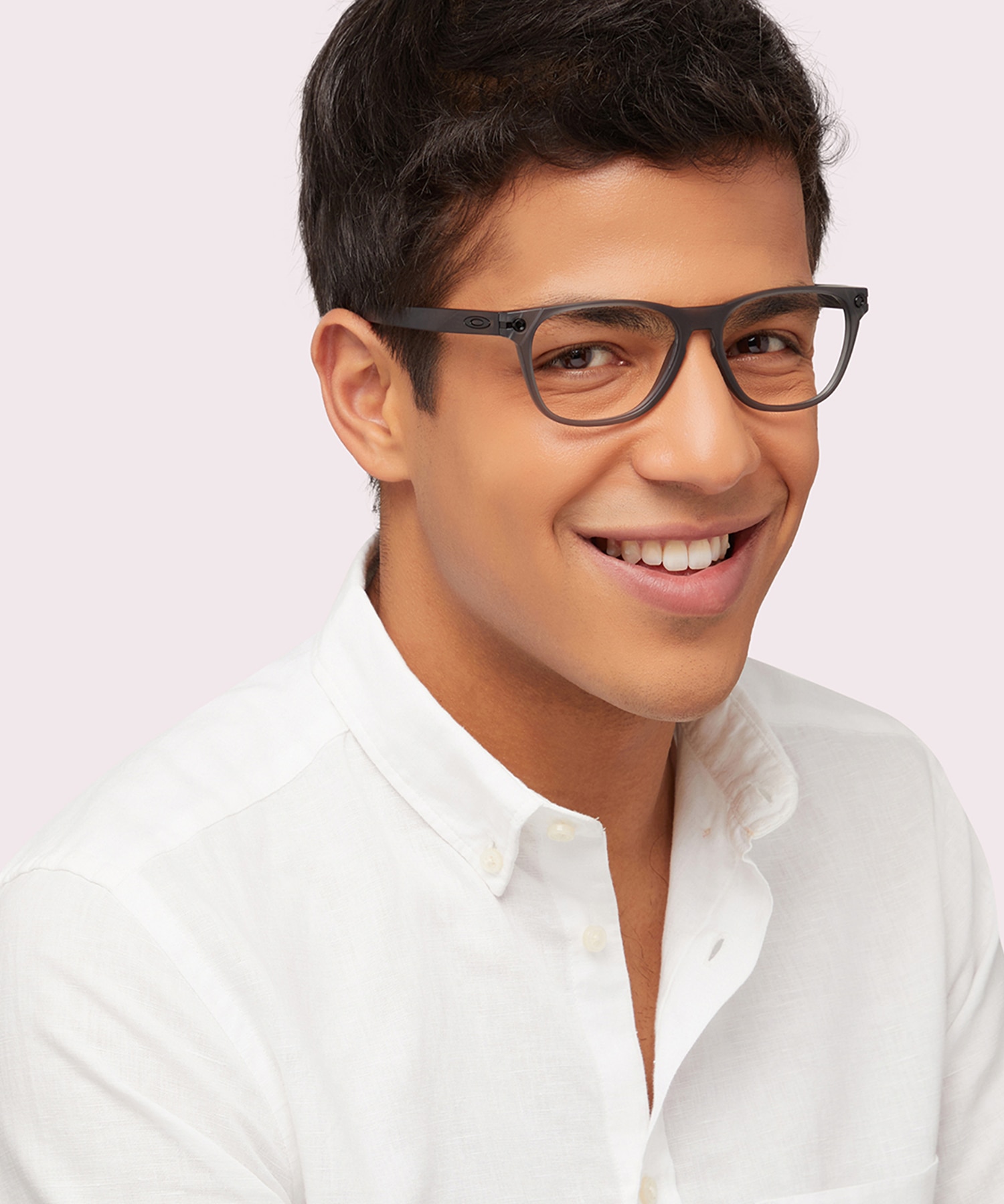 Ojector Satin Grey Smoke PlasticEyeglass Frames for Men for Glasses Direct