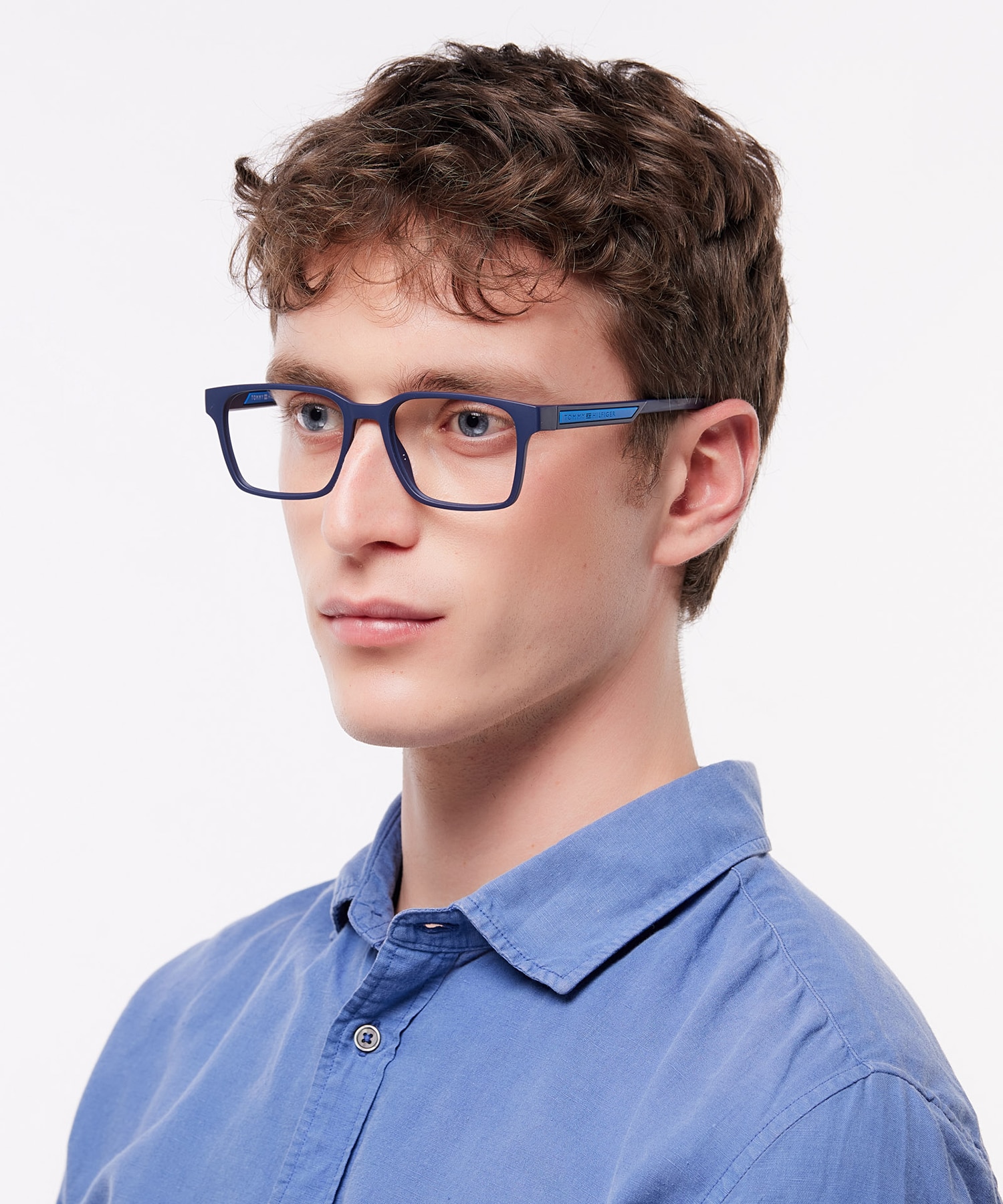 TH 2093 Blue PlasticEyeglass Frames for Men for Glasses Direct