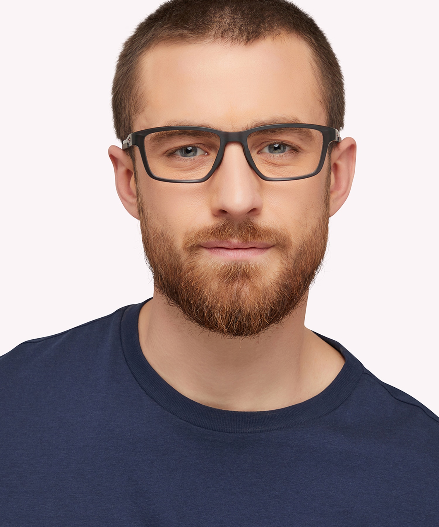Metalink Satin Grey Smoke PlasticEyeglass Frames for Men for Glasses Direct