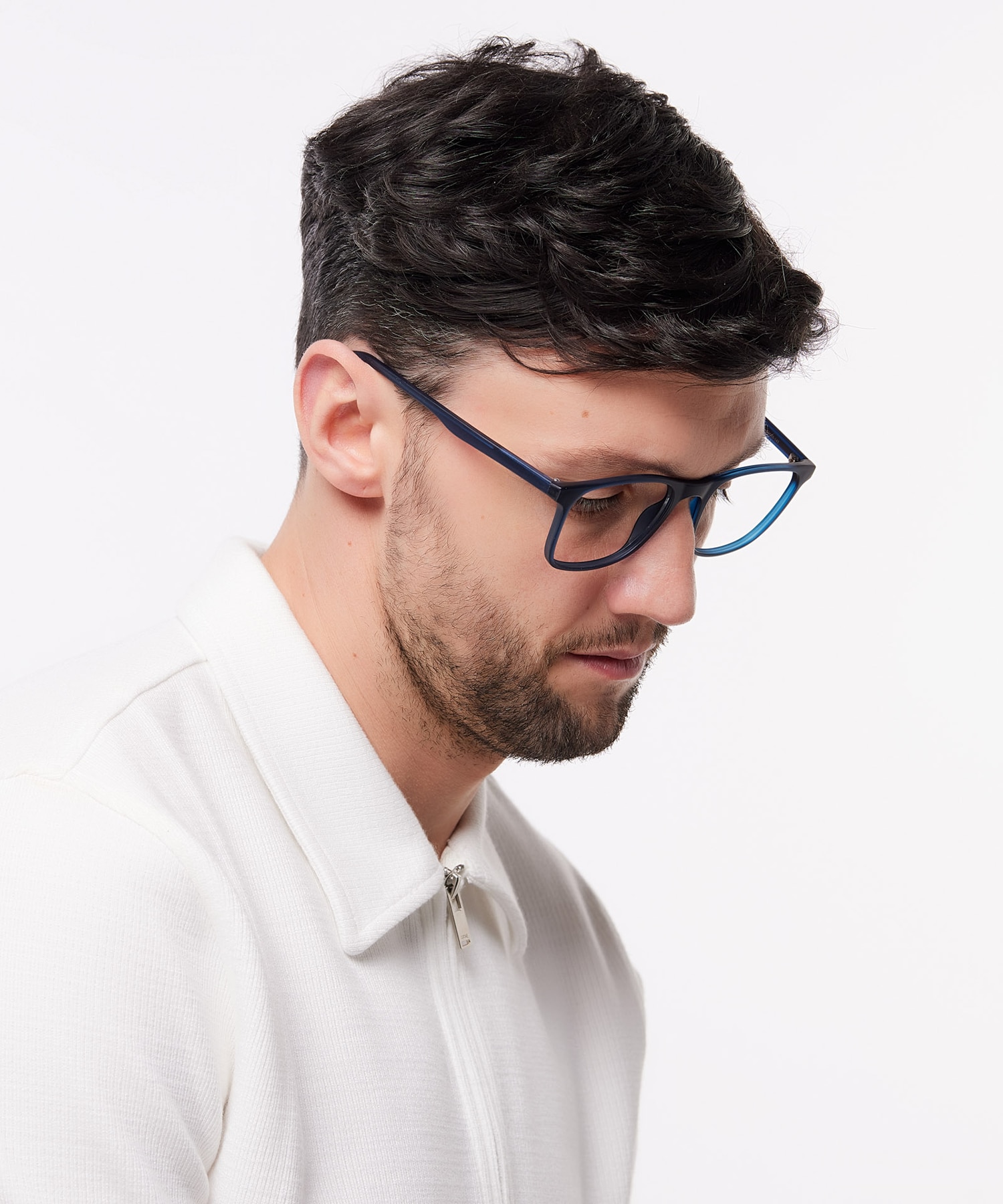 Kris Crystal Blue PlasticEyeglass Frames for Men for Glasses Direct