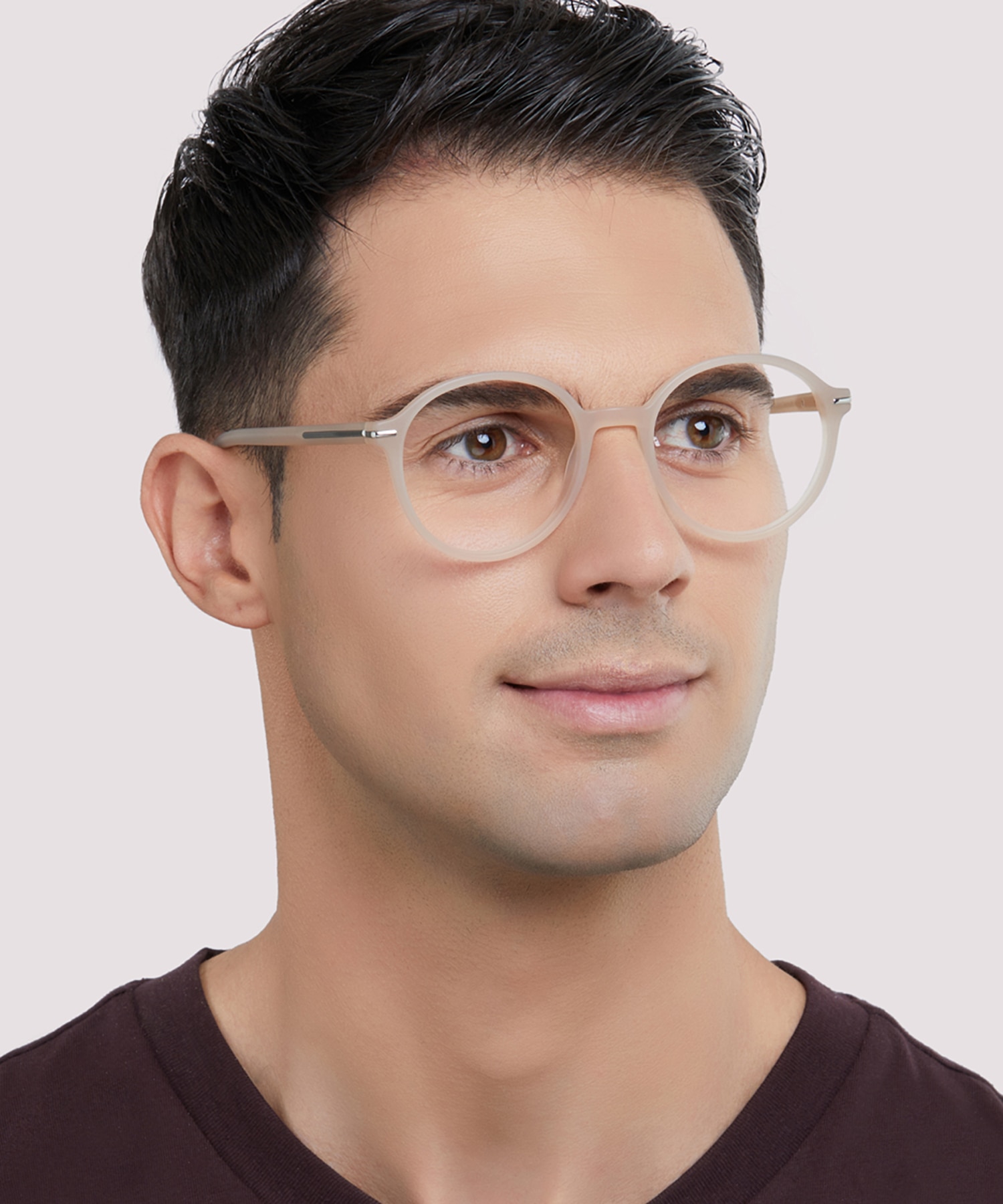 Beckton Champagne & Silver AcetateEyeglass Frames for Men for Glasses Direct