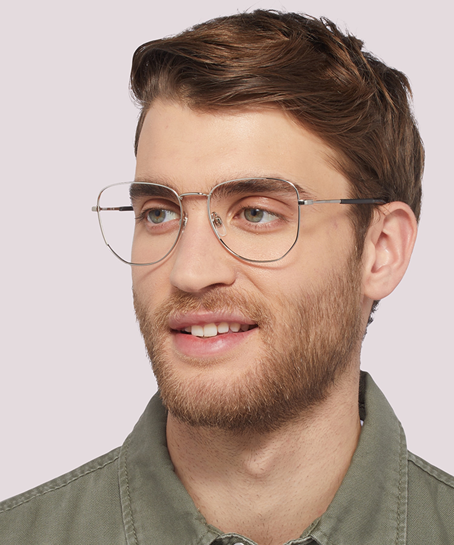 LV 1043 Silver MetalEyeglass Frames for Men for Glasses Direct