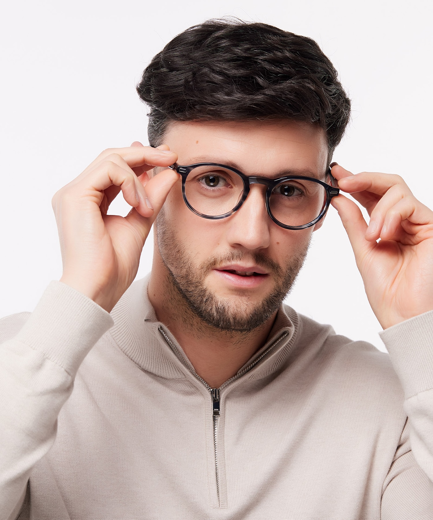 Kian Horn Blue Grey AcetateEyeglass Frames for Men for Glasses Direct