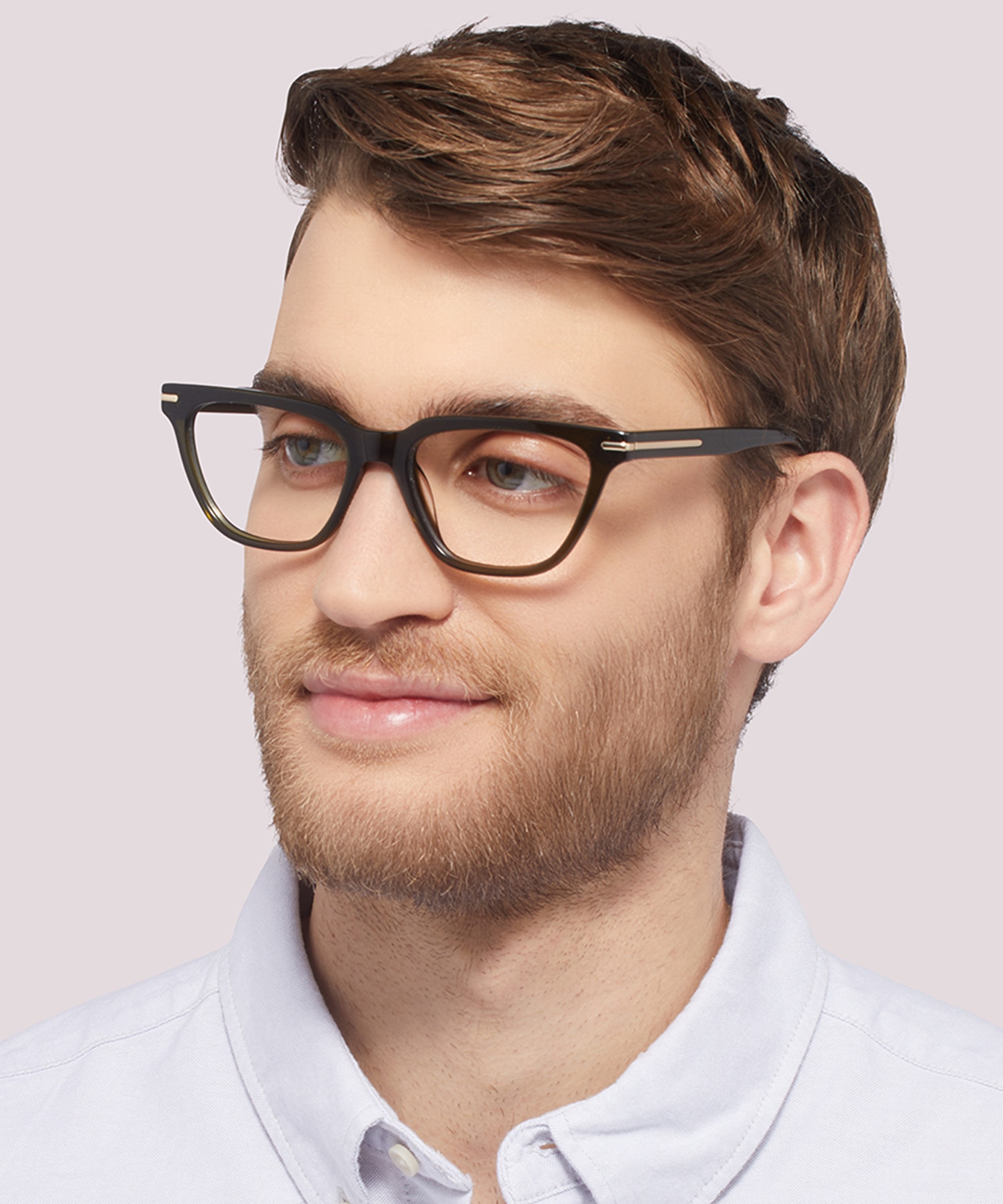 Gunnersbury Crystal Khaki AcetateEyeglass Frames for Men for Glasses Direct