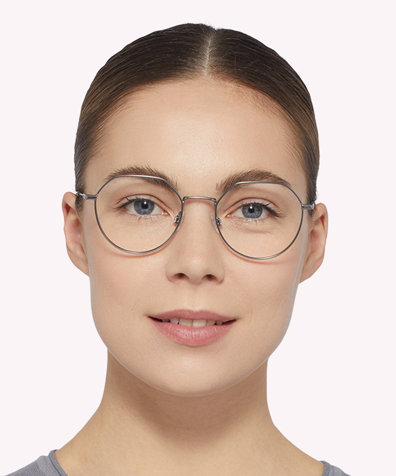 TJ 0090 Silver MetalEyeglass Frames for Women for Glasses Direct