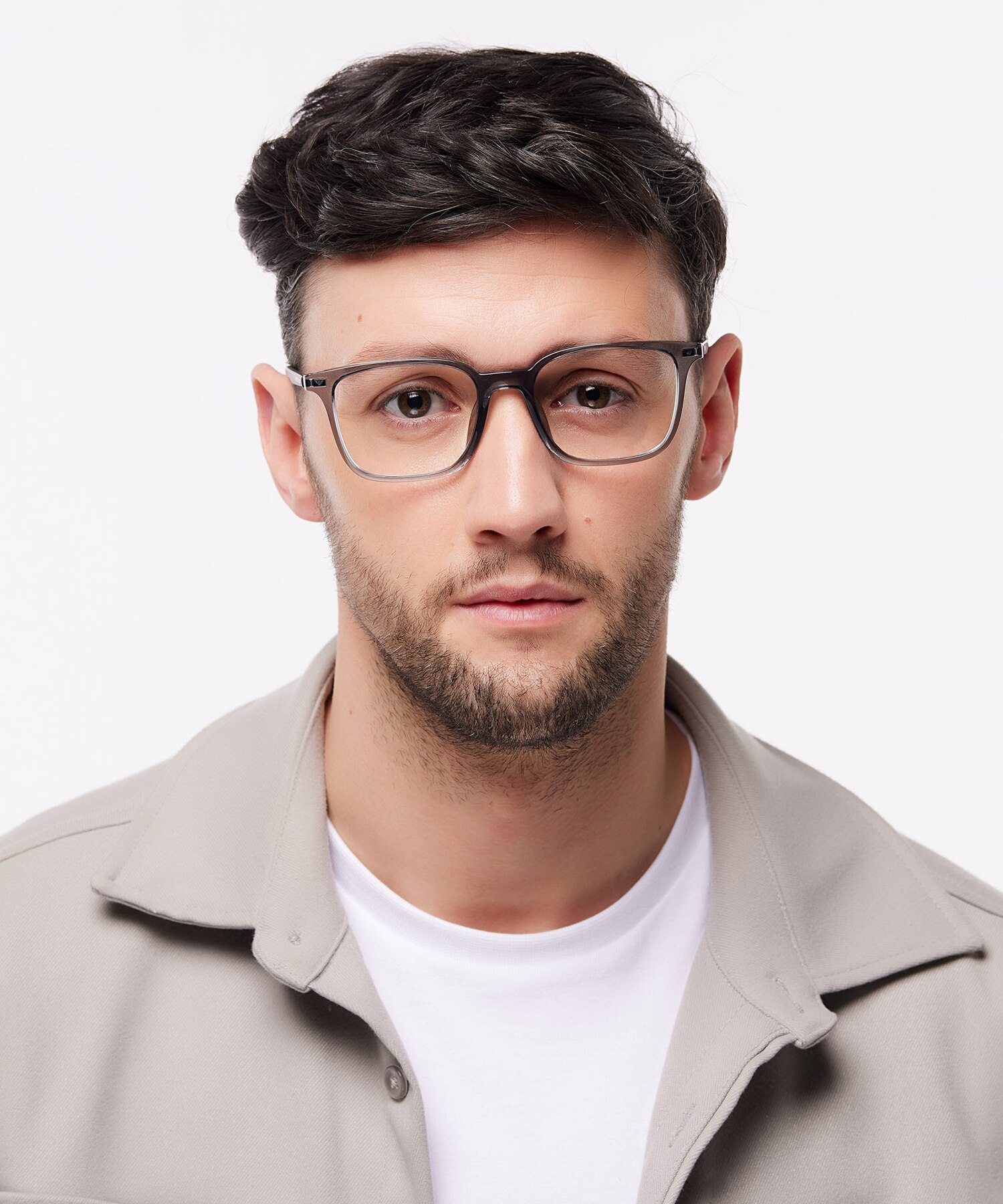 EA3242U Shiny Transparent Black PlasticSunglass Frames for Men for Glasses Direct