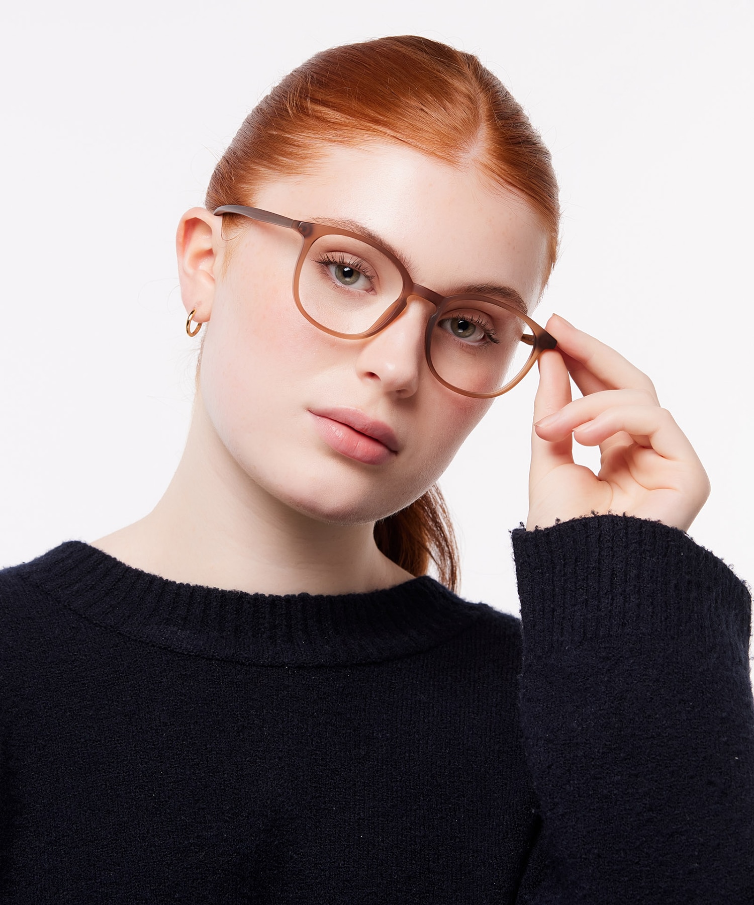 Kinsley Matte Light Brown PlasticSunglass Frames for Women for Glasses Direct