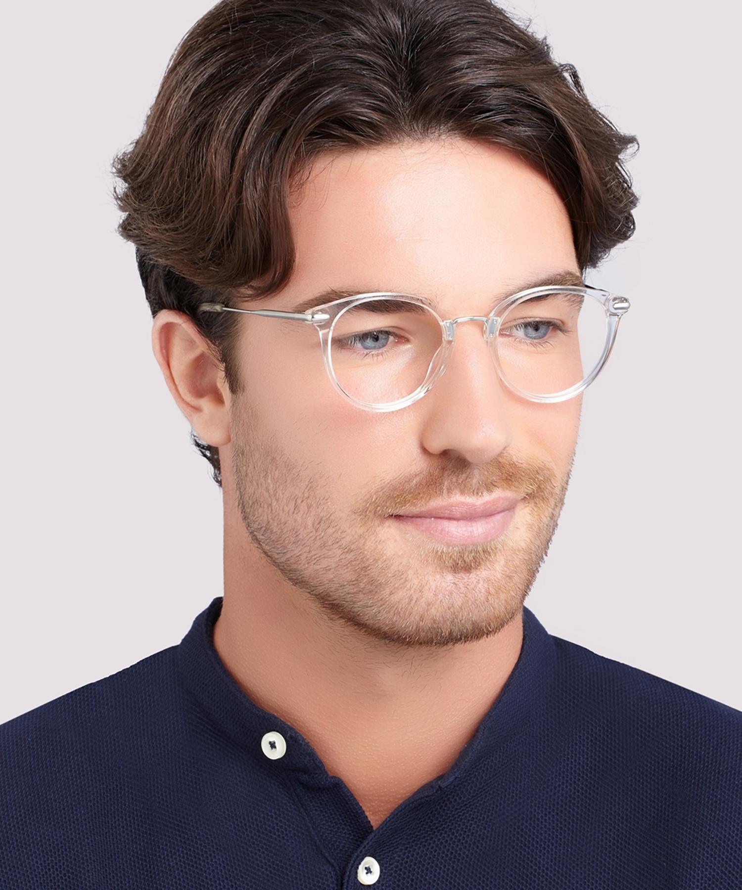 Bow Shiny Crystal & Silver AcetateEyeglass Frames for Men for Glasses Direct