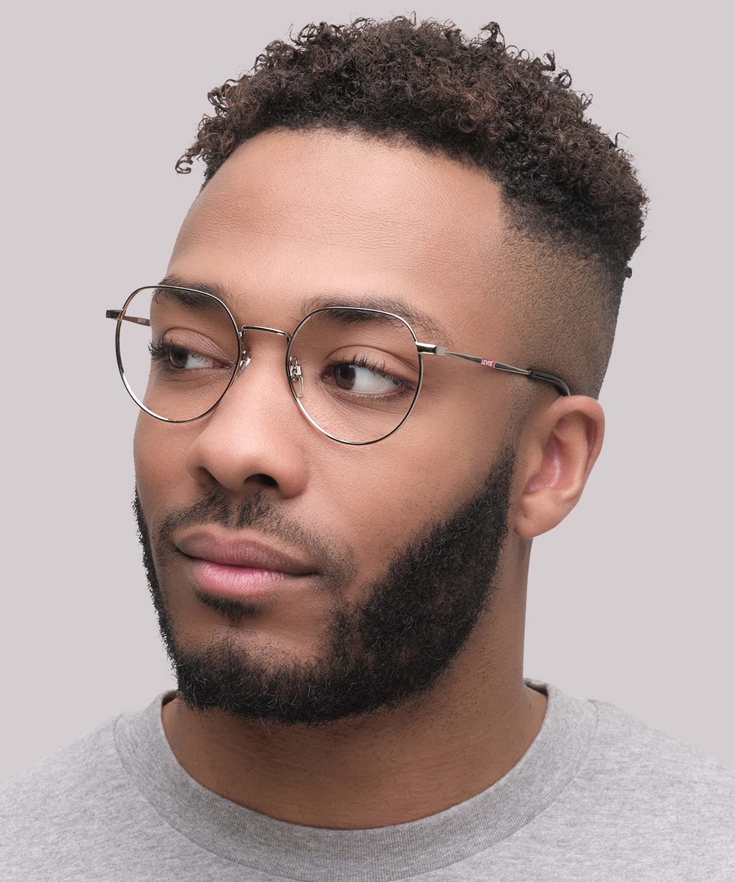 LV 1060 Silver MetalEyeglass Frames for Men for Glasses Direct
