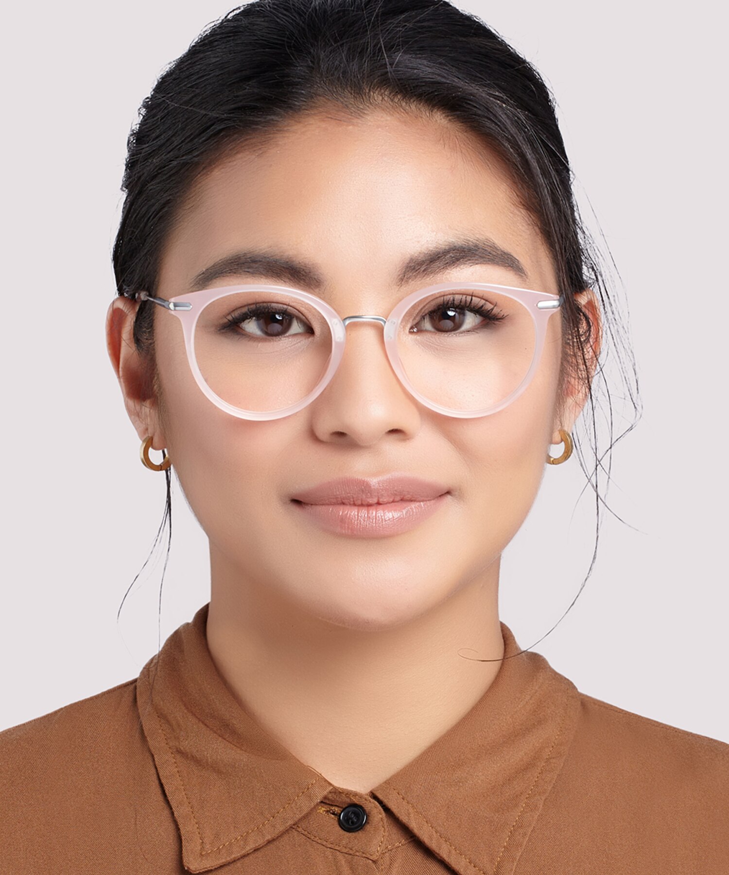 Bow Light Pink & Matte Silver AcetateEyeglass Frames for Women for Glasses Direct