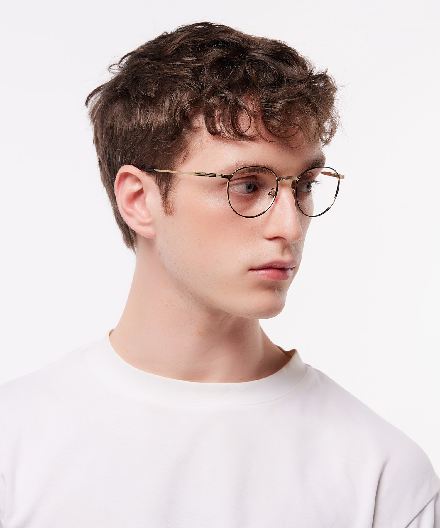 Kentish Shiny Gold & Black MetalEyeglass Frames for Men for Glasses Direct